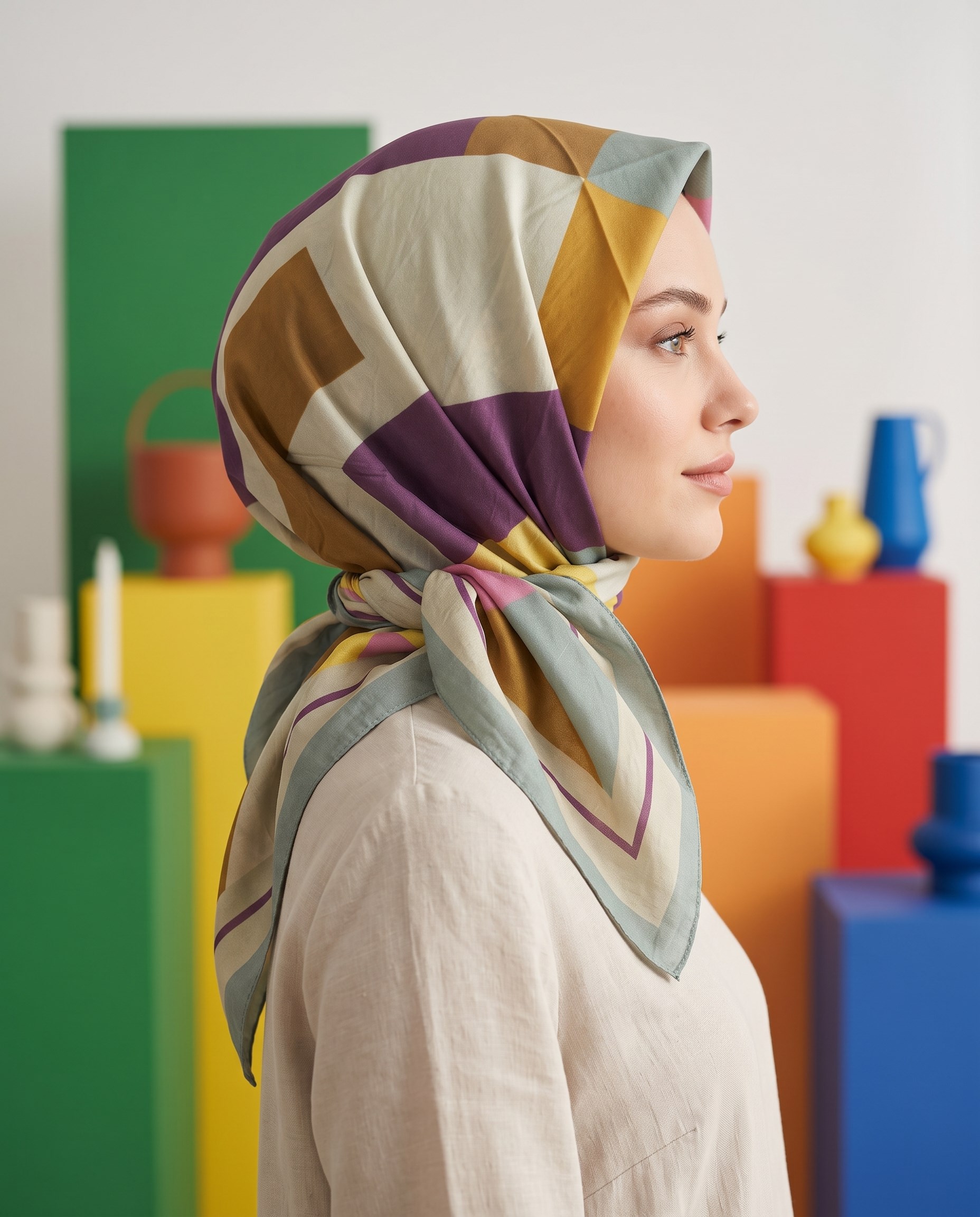 Benetton Viskon Eşarp - Siena - 1005-009 - Gri