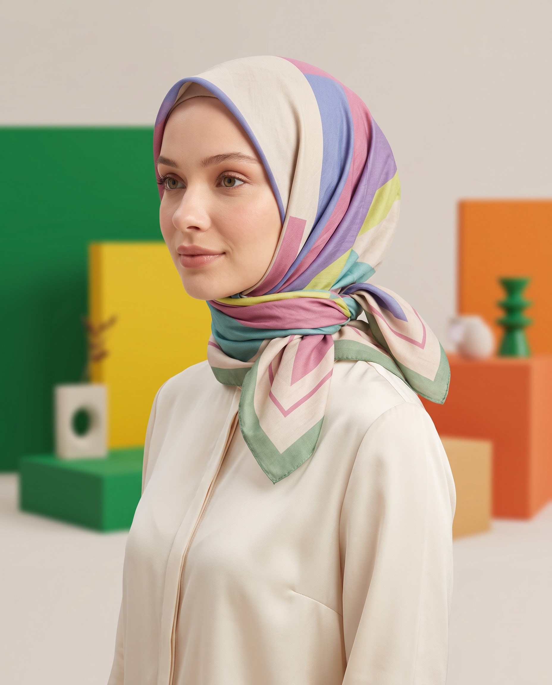 Benetton Viskon Eşarp - Siena - 1005-014 - Çağla Yeşili
