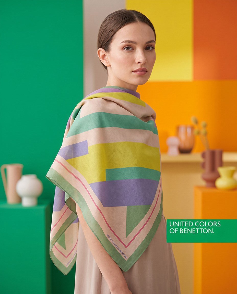 Benetton Viskon Eşarp - Siena - 1005-014 - Çağla Yeşili