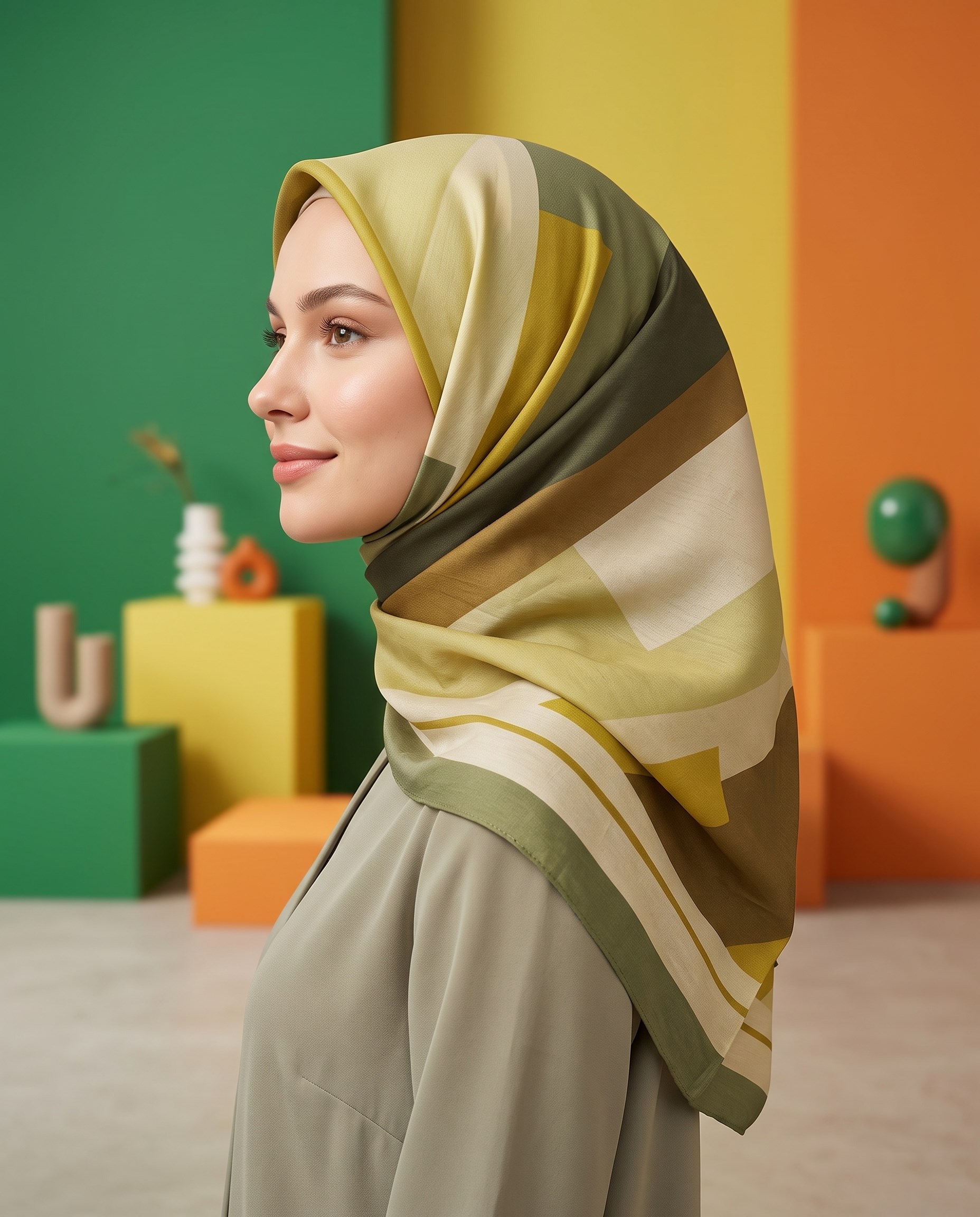 Benetton Viskon Eşarp - Siena - 1005-020 - Haki