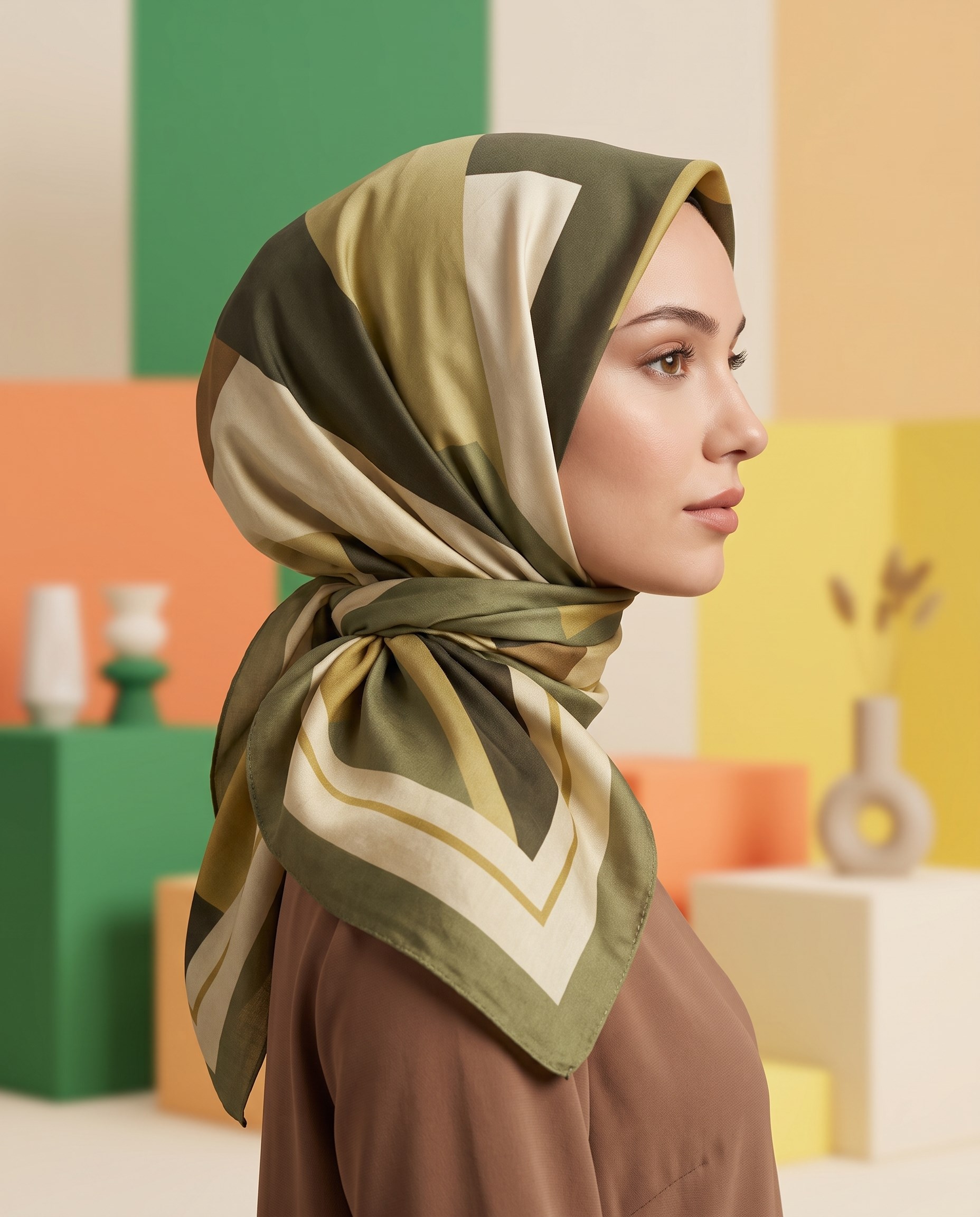 Benetton Viskon Eşarp - Siena - 1005-020 - Haki