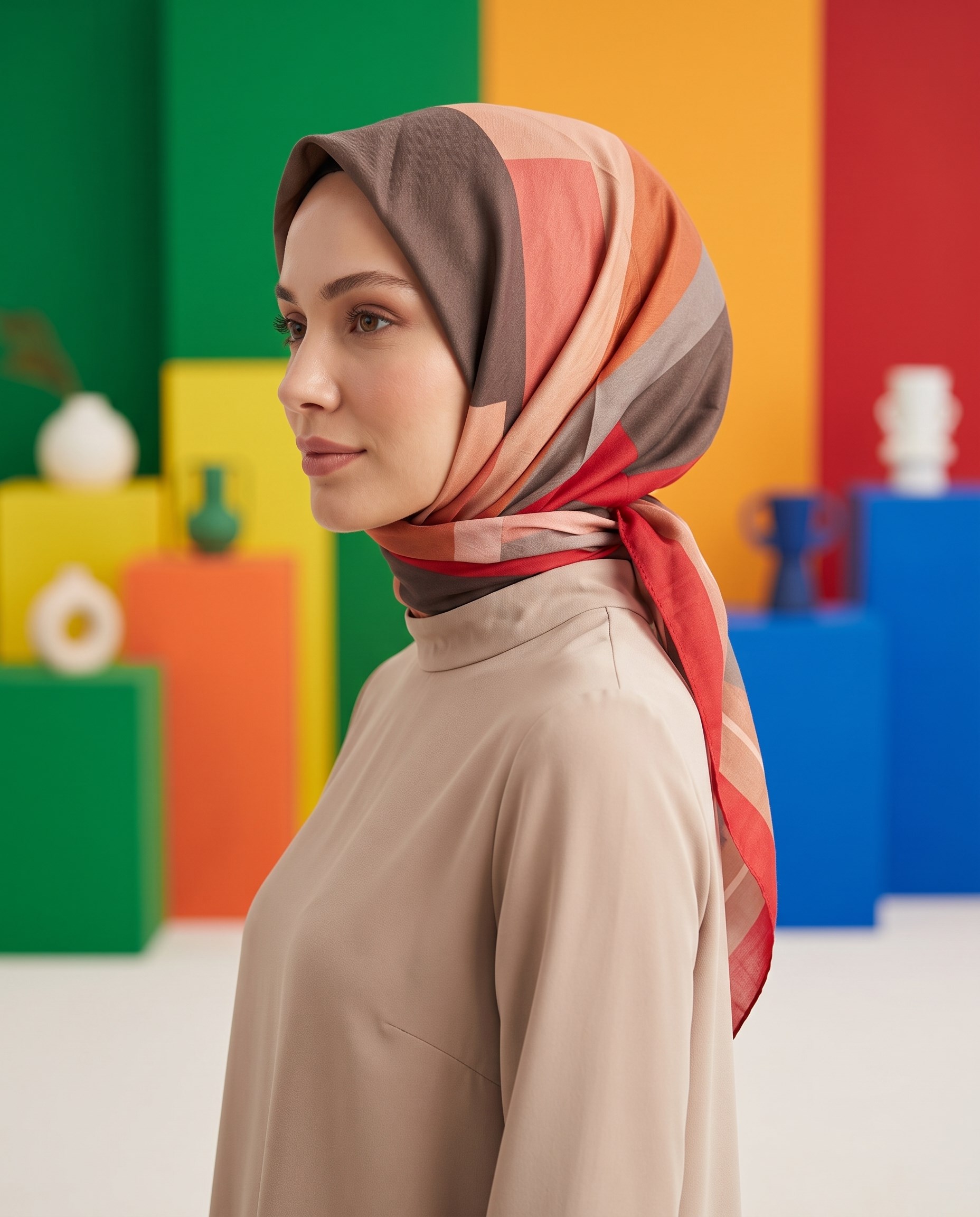 Benetton Viskon Eşarp - Siena - 1005-022 - Bordo