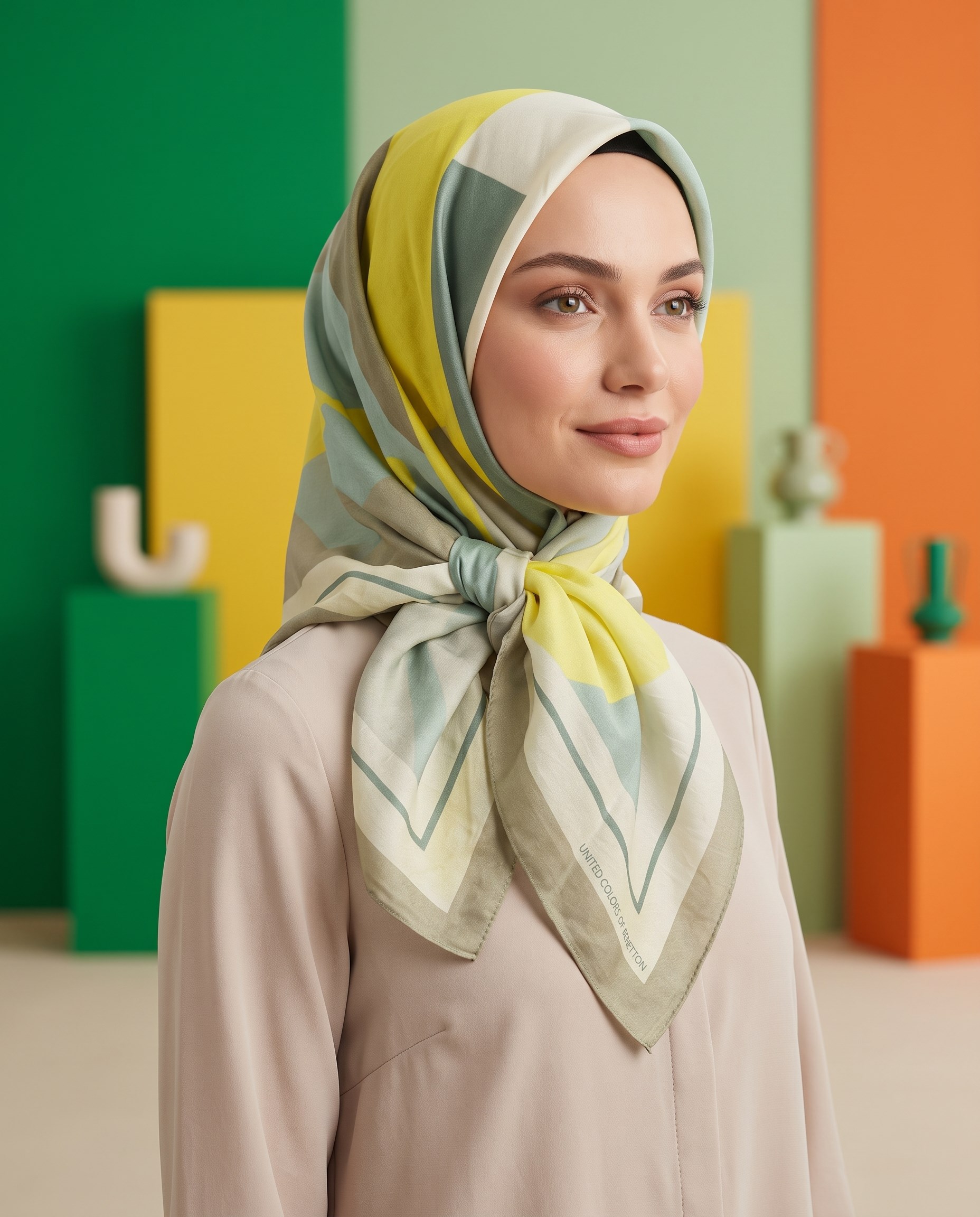 Benetton Viskon Eşarp - Siena - 1005-050 - Hardal