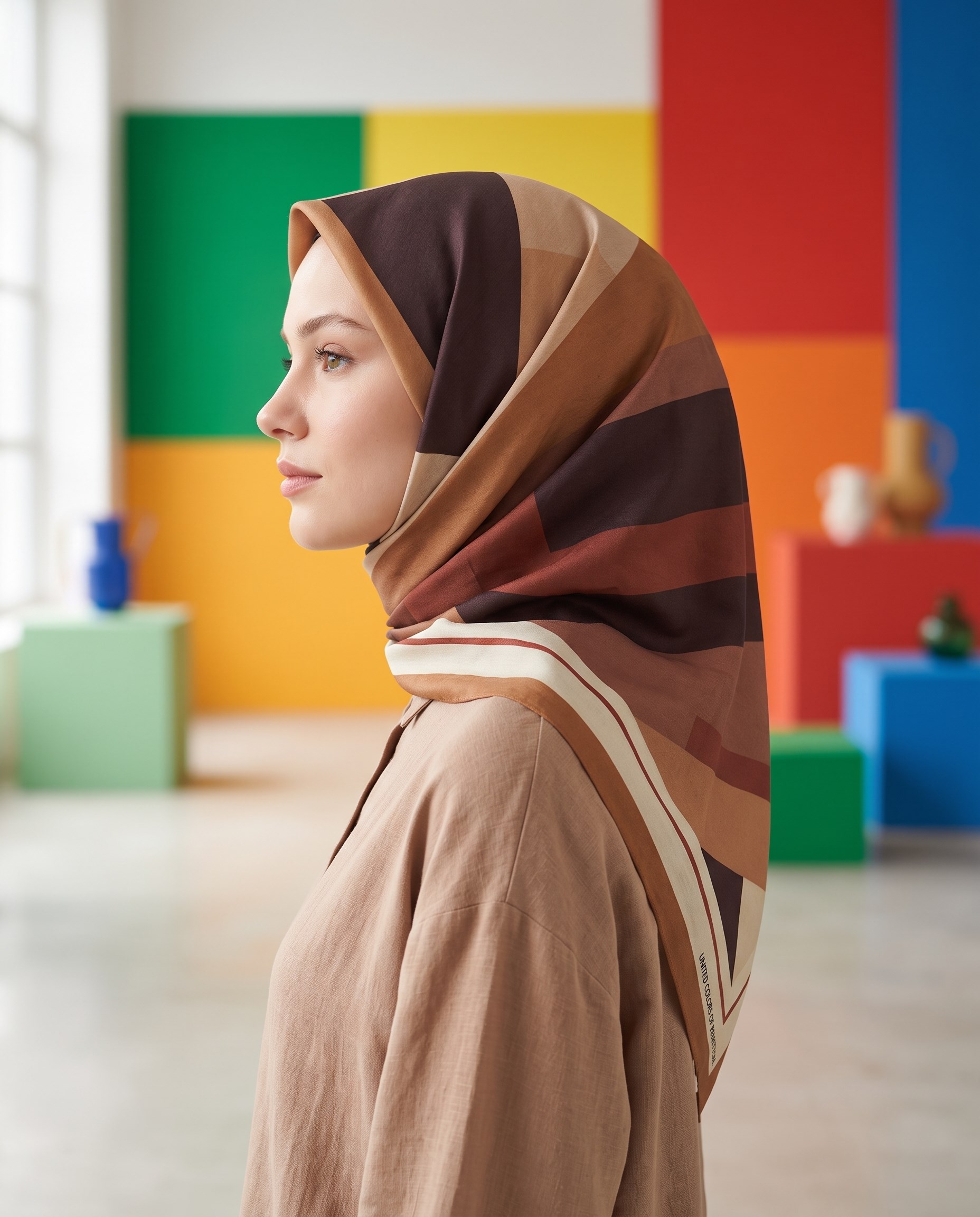Benetton Viskon Eşarp - Siena - 1005-068 - Karamel