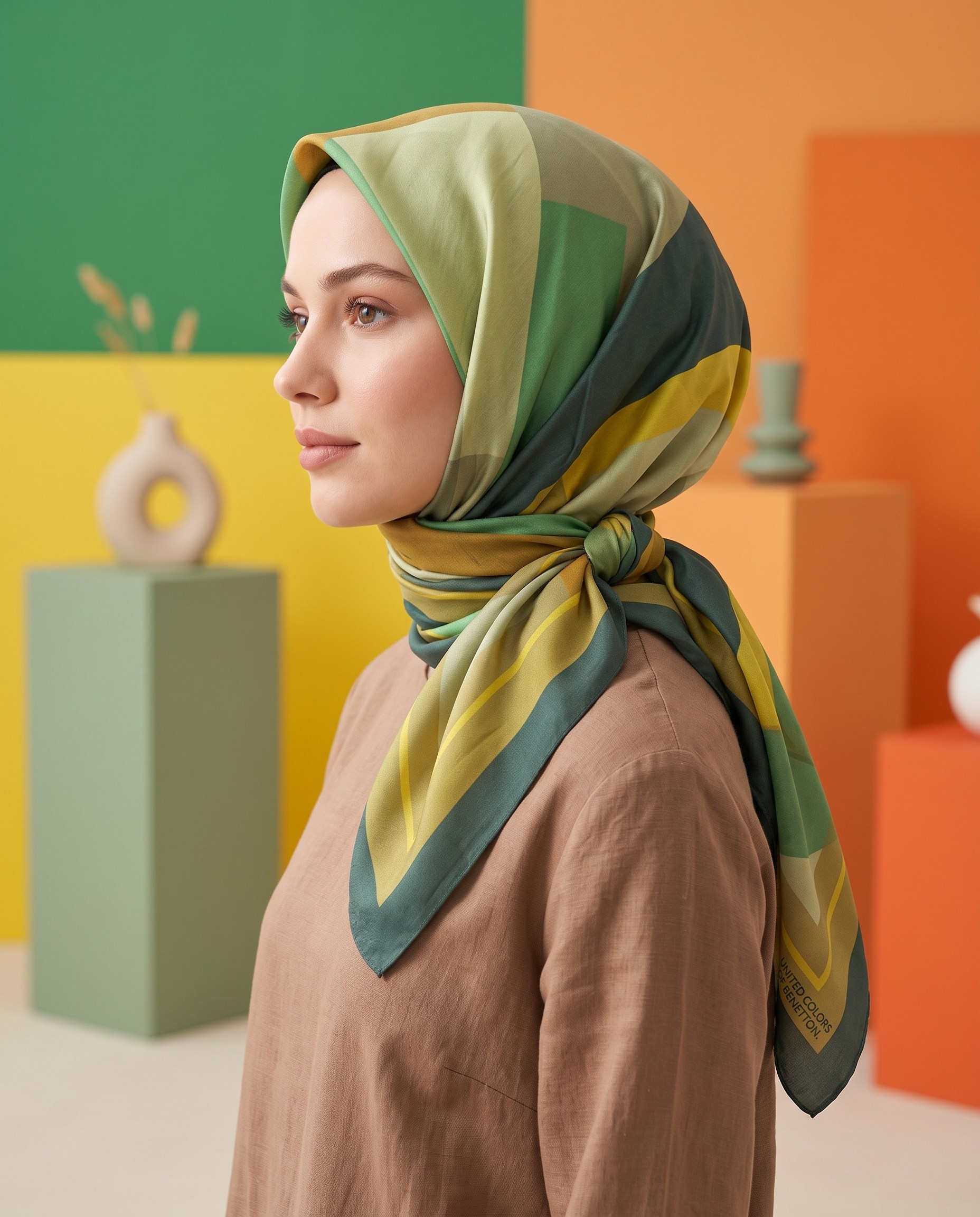 Benetton Viskon Eşarp - Siena - 1005-069 - Petrol