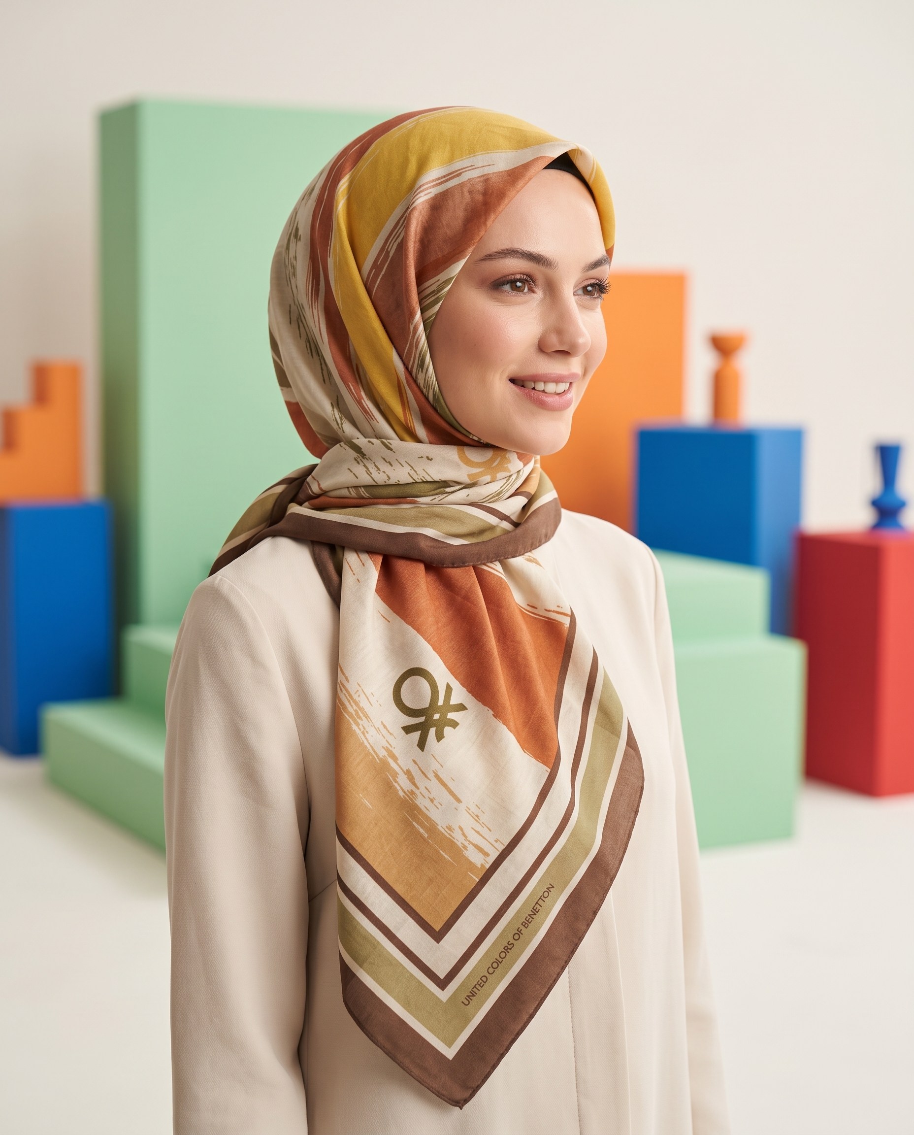 Benetton Viskon Eşarp - Siena - 1034-072 - Safran
