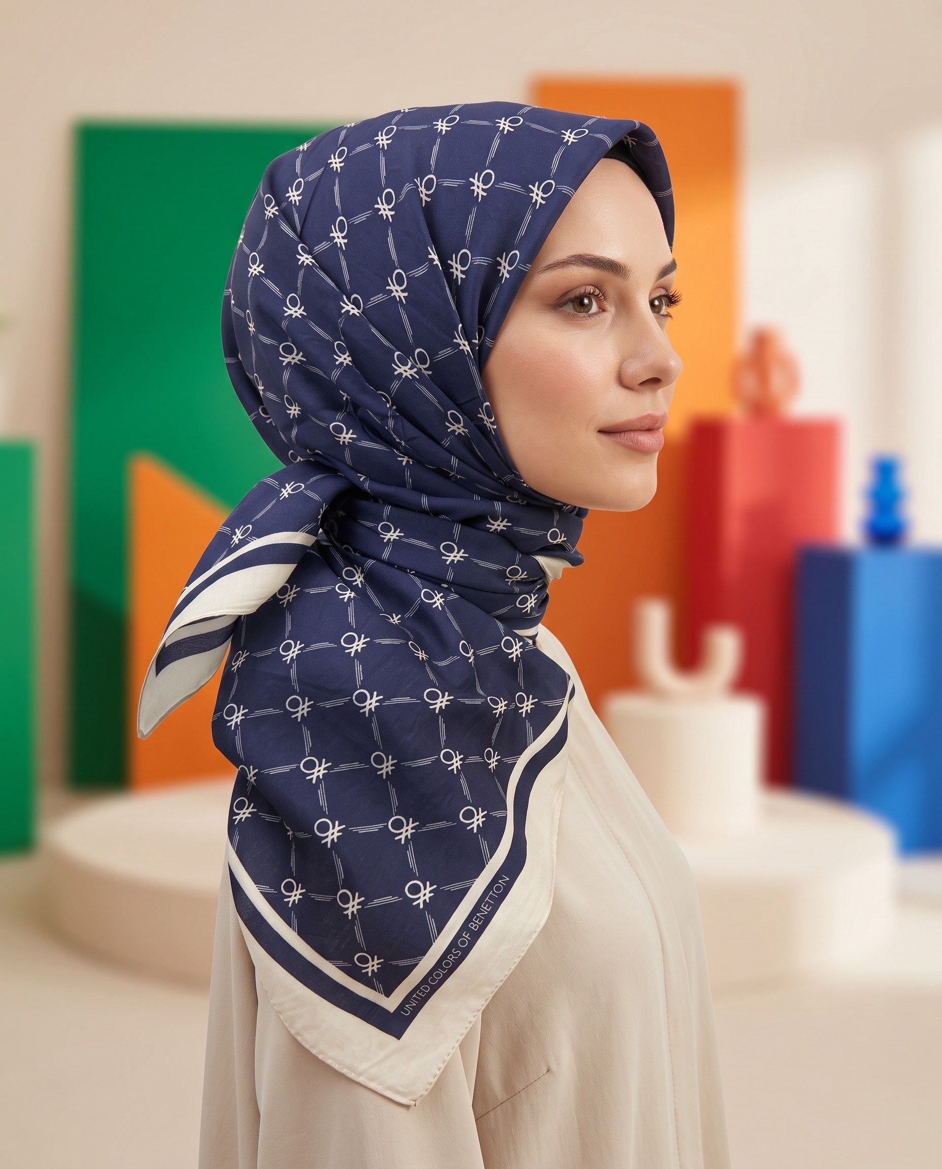 Benetton Viskon Eşarp - Siena - 1040-003 - Lacivert