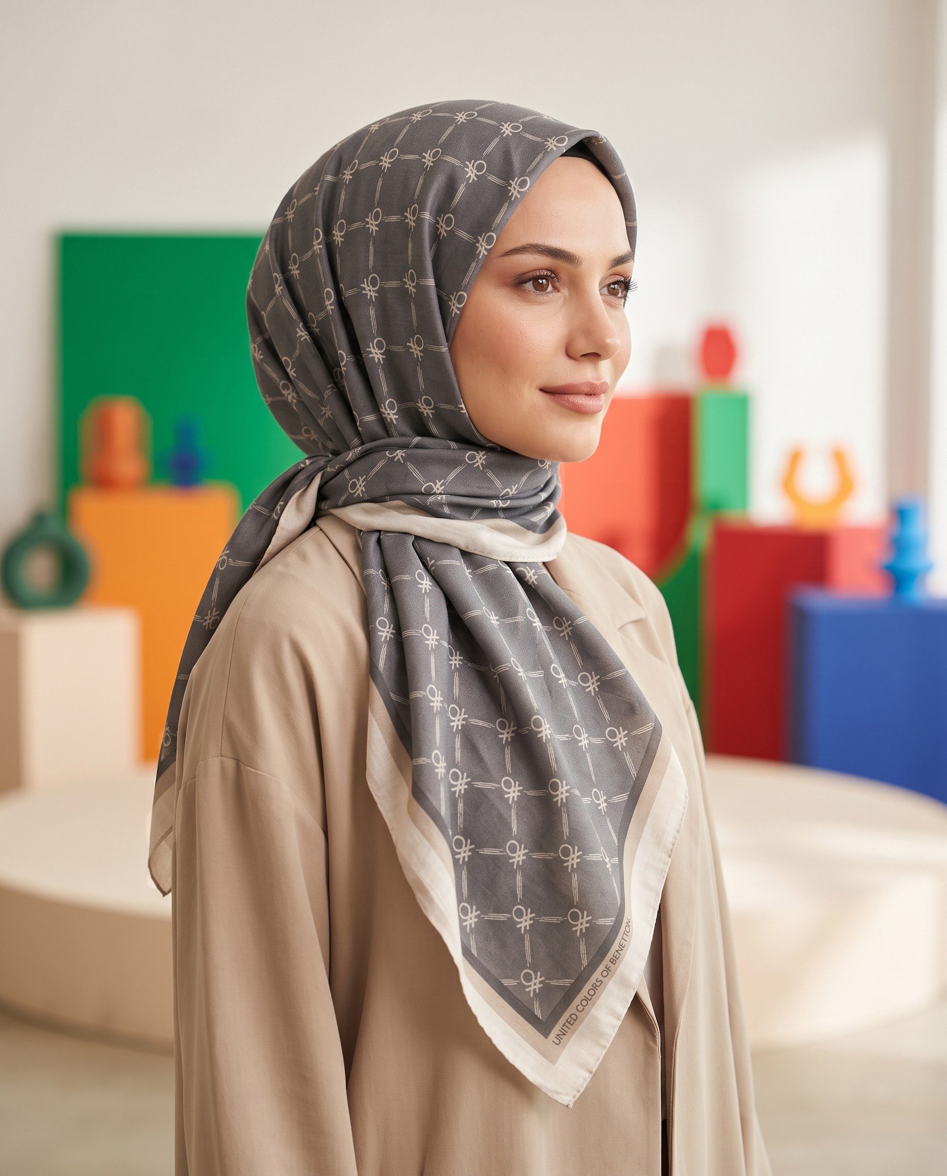 Benetton Viskon Eşarp - Siena - 1040-021 - Füme