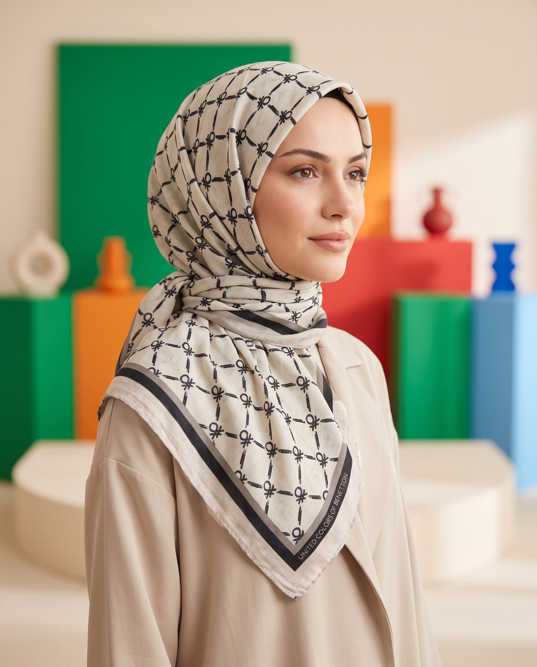 Benetton Viskon Eşarp - Siena - 1040-081 - Taş