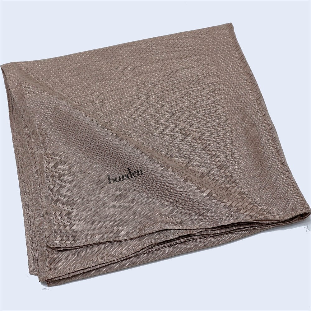 Burden Perla Simli Büyük Boy Eşarp - 110 cm - V8 - Koyu Vizon