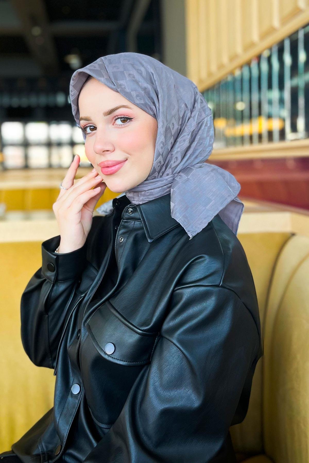 Cacharel İpek Koton Jakar Eşarp - 8932982-971