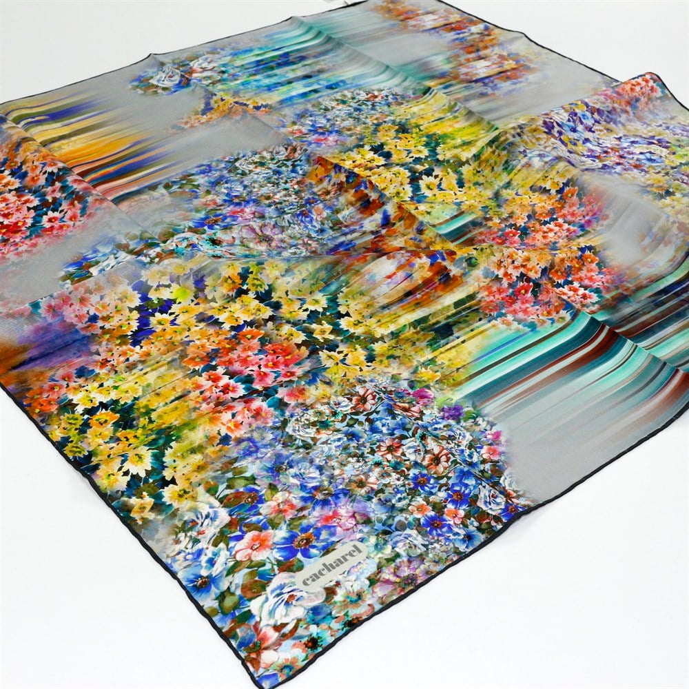 Cacharel Twill İpek Eşarp - 2021 İlkbahar-Yaz - 8280313-971 - Tivil