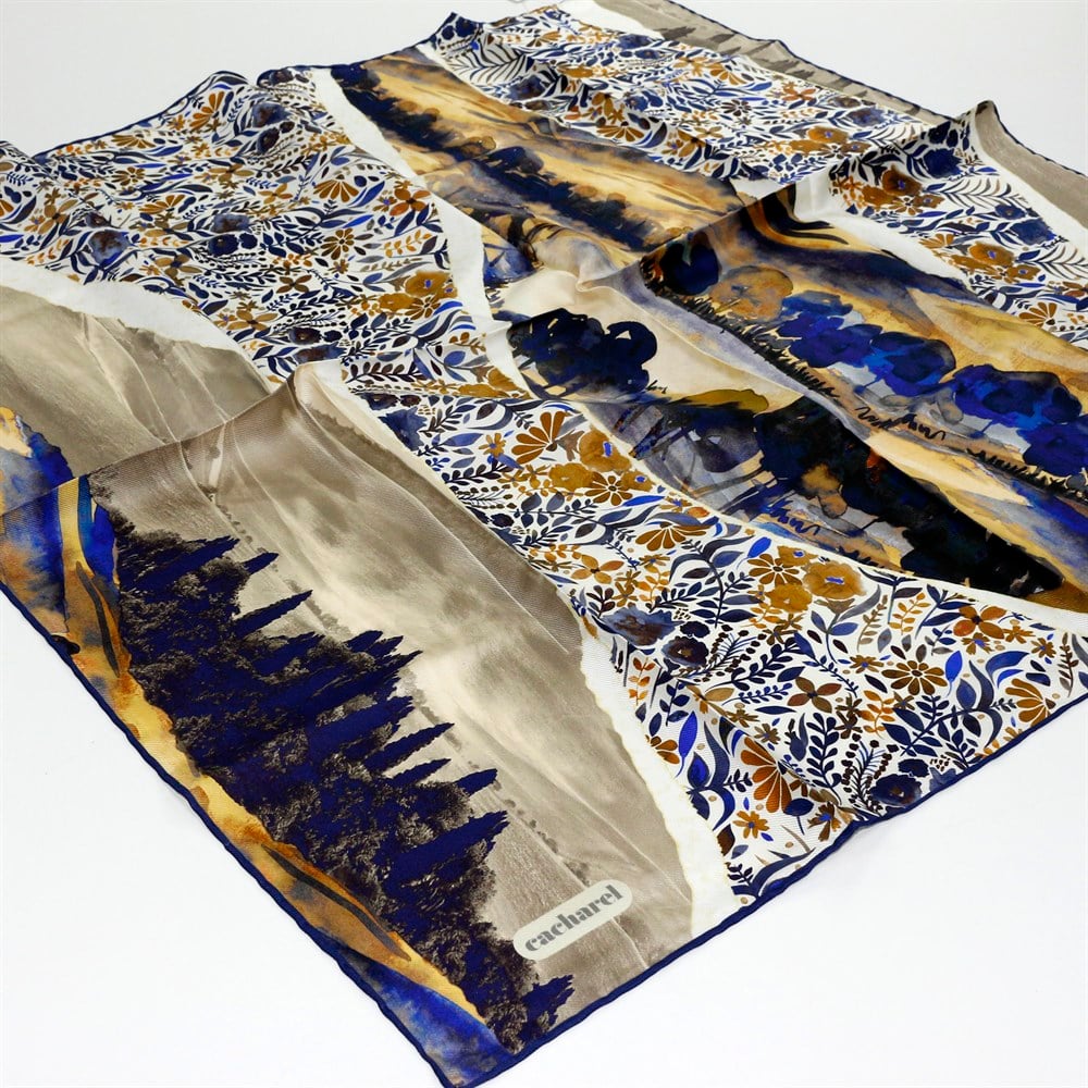 Cacharel Twill İpek Eşarp - 2021 İlkbahar-Yaz - 8048313-921 - Tivil