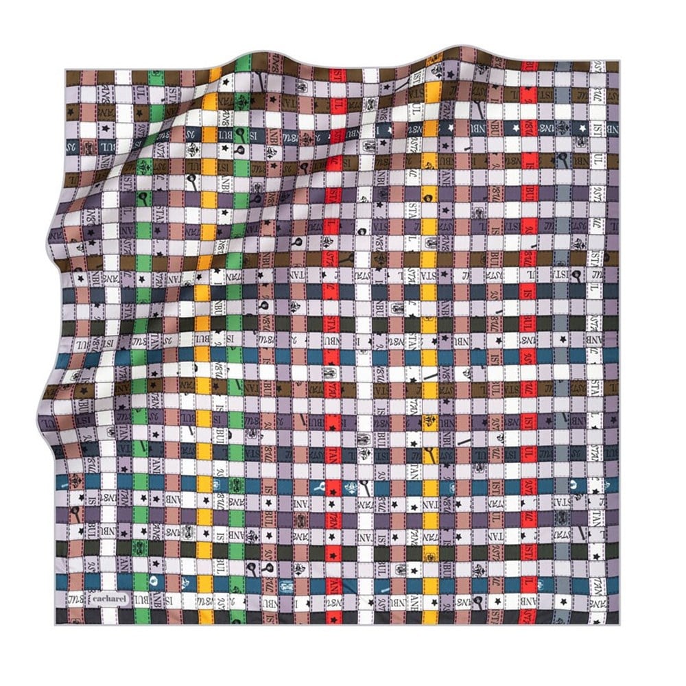 Cacharel Twill İpek Eşarp - 2021/2022 Sonbahar-Kış - 8376313-971 - Tivil