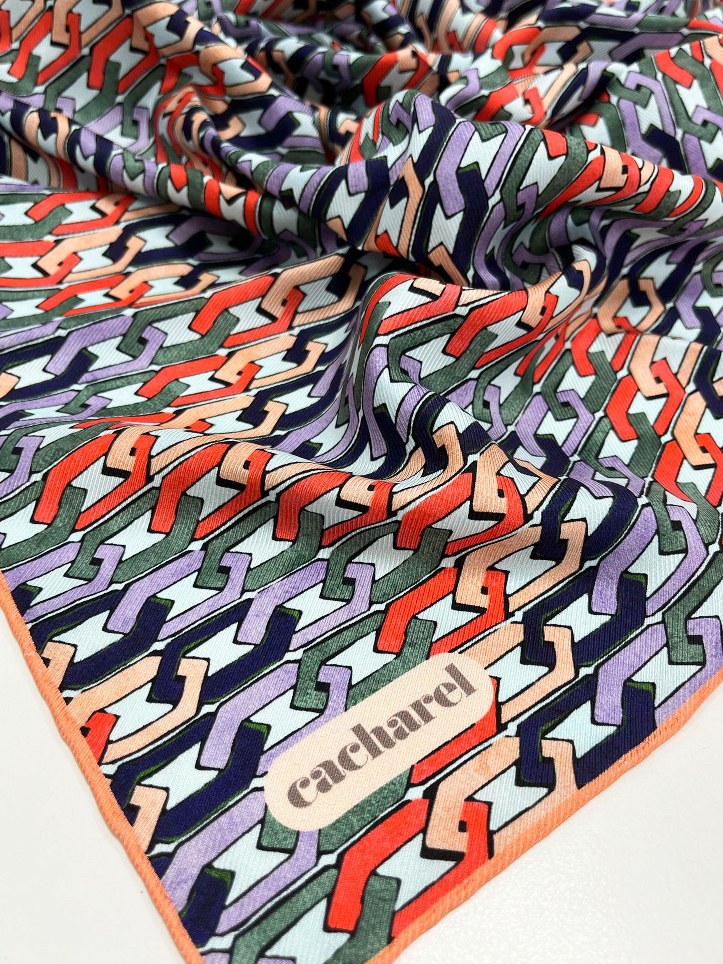 Cacharel Twill İpek Eşarp - 2025 İlkbahar-Yaz - 9050313-961 - Tivil