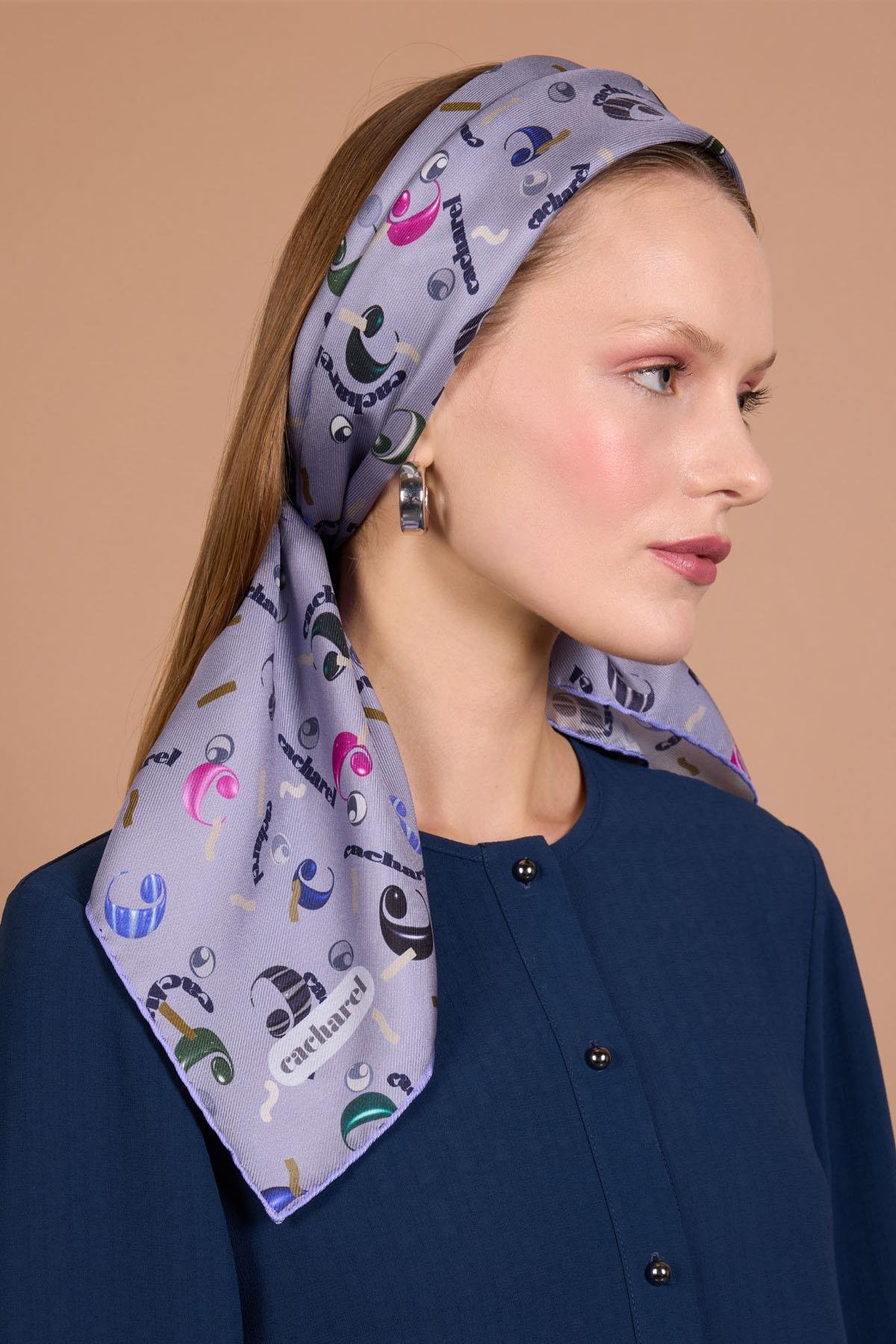 Cacharel Twill İpek Eşarp - 2025/2026 Sonbahar-Kış - 9083313-991 - Tivil