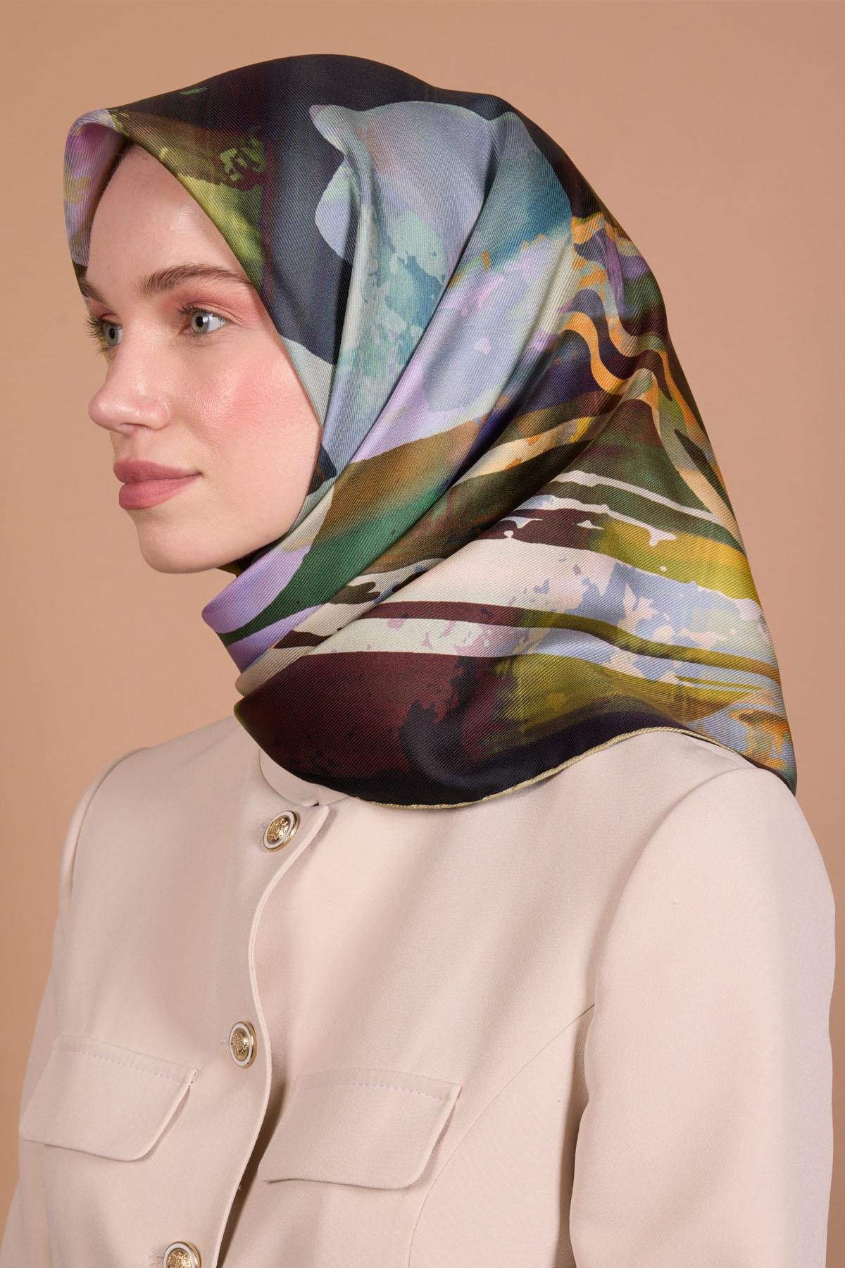Cacharel Twill İpek Eşarp - 2025/2026 Sonbahar-Kış - 9084313-951 - Tivil