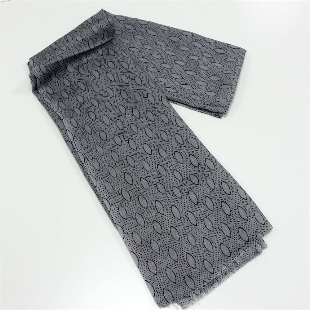 Damla Desenli Baskılı Şal - 01 Gri