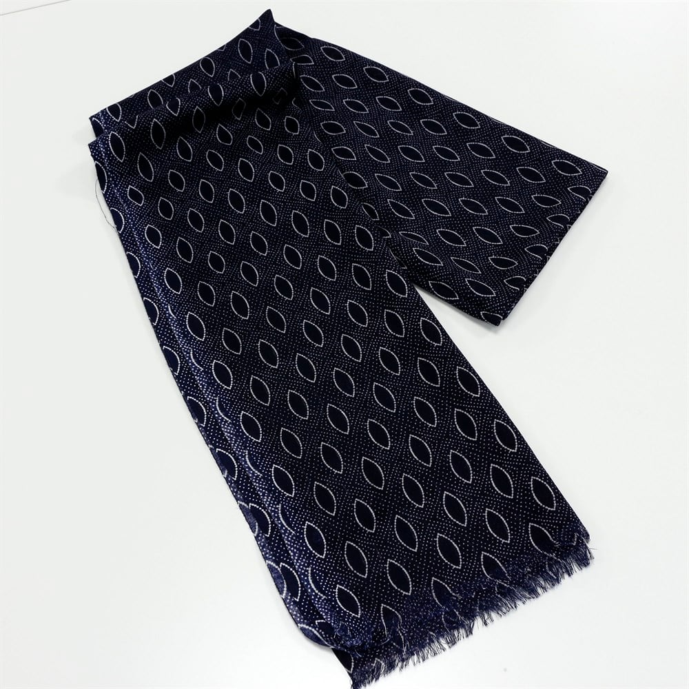 Damla Desenli Baskılı Şal - 03 Lacivert