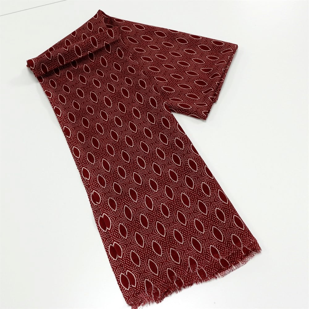 Damla Desenli Baskılı Şal - 05 Bordo