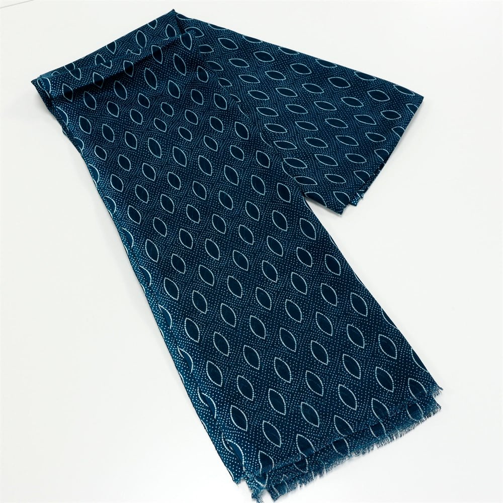 Damla Desenli Baskılı Şal - 08 Petrol