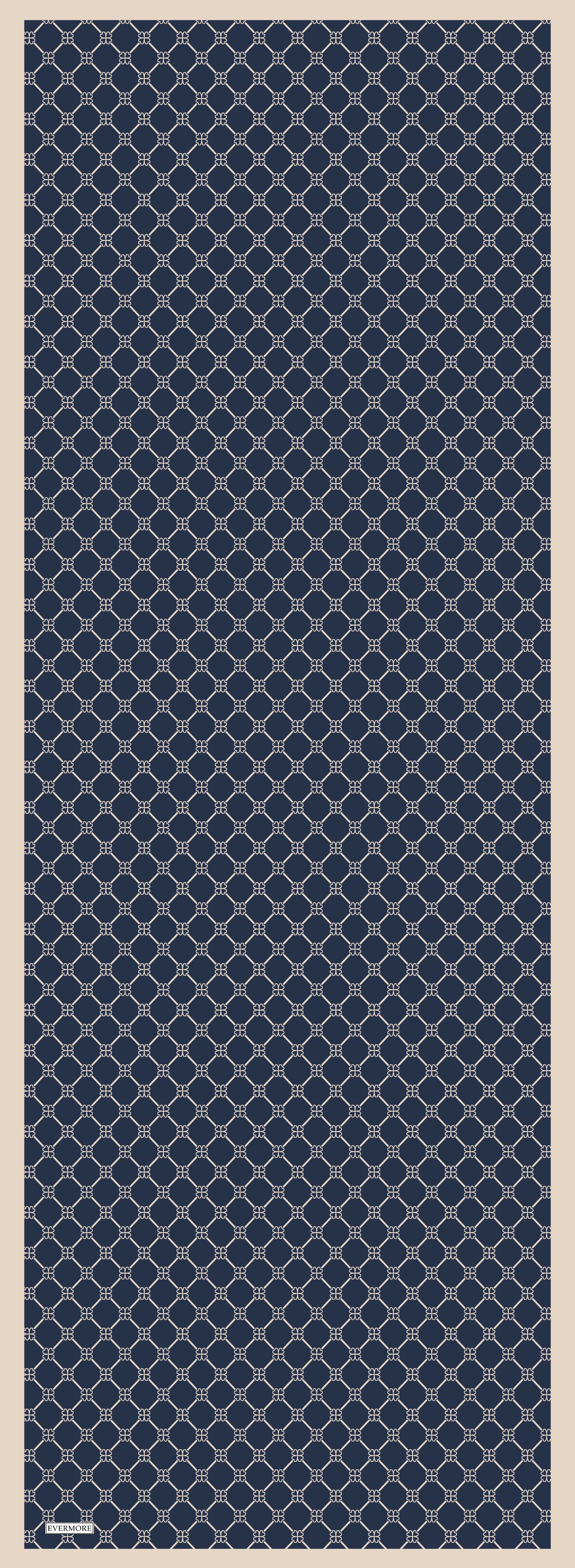 Evermore Elegance Şal - Yonca Desen - EM060-06 - Lacivert