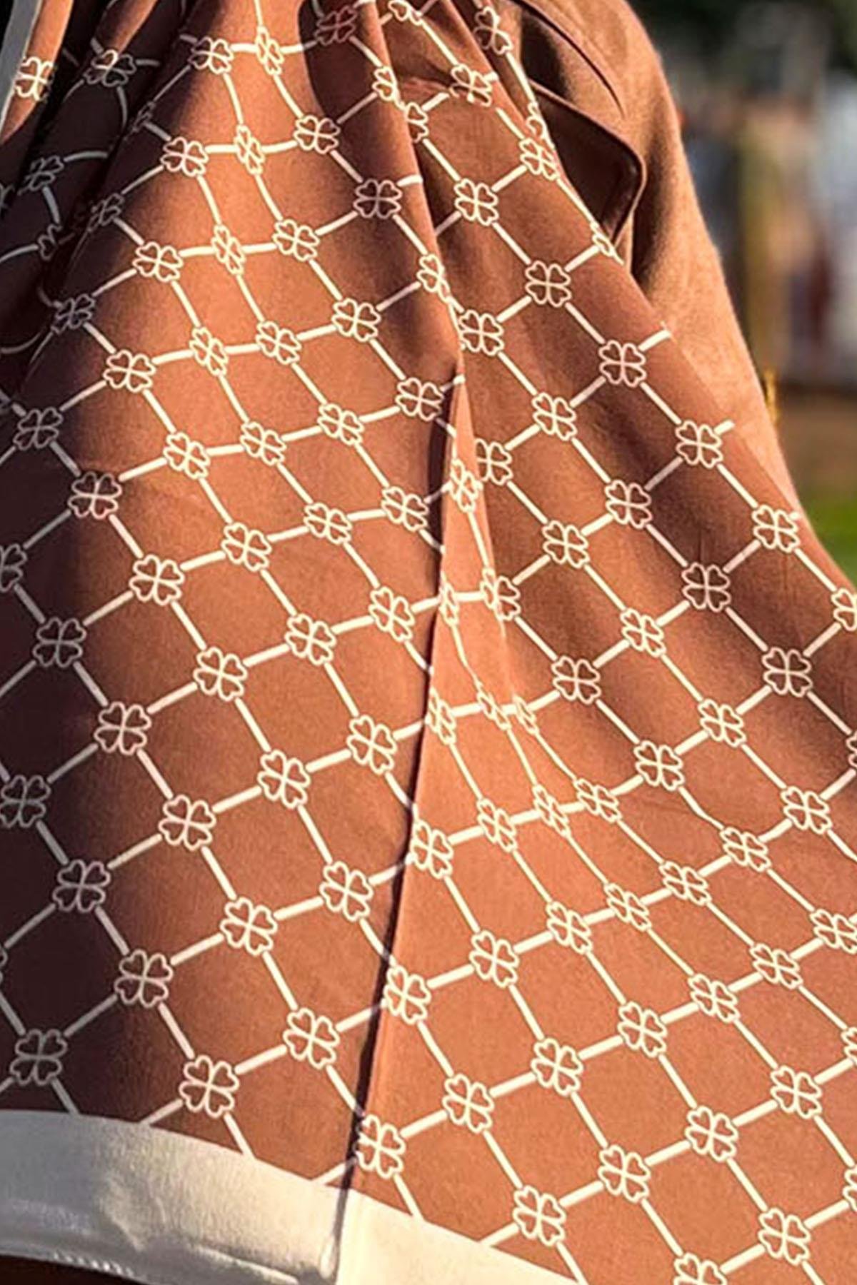 Evermore Elegance Şal - Yonca Desen - EM060-03 - Kahve