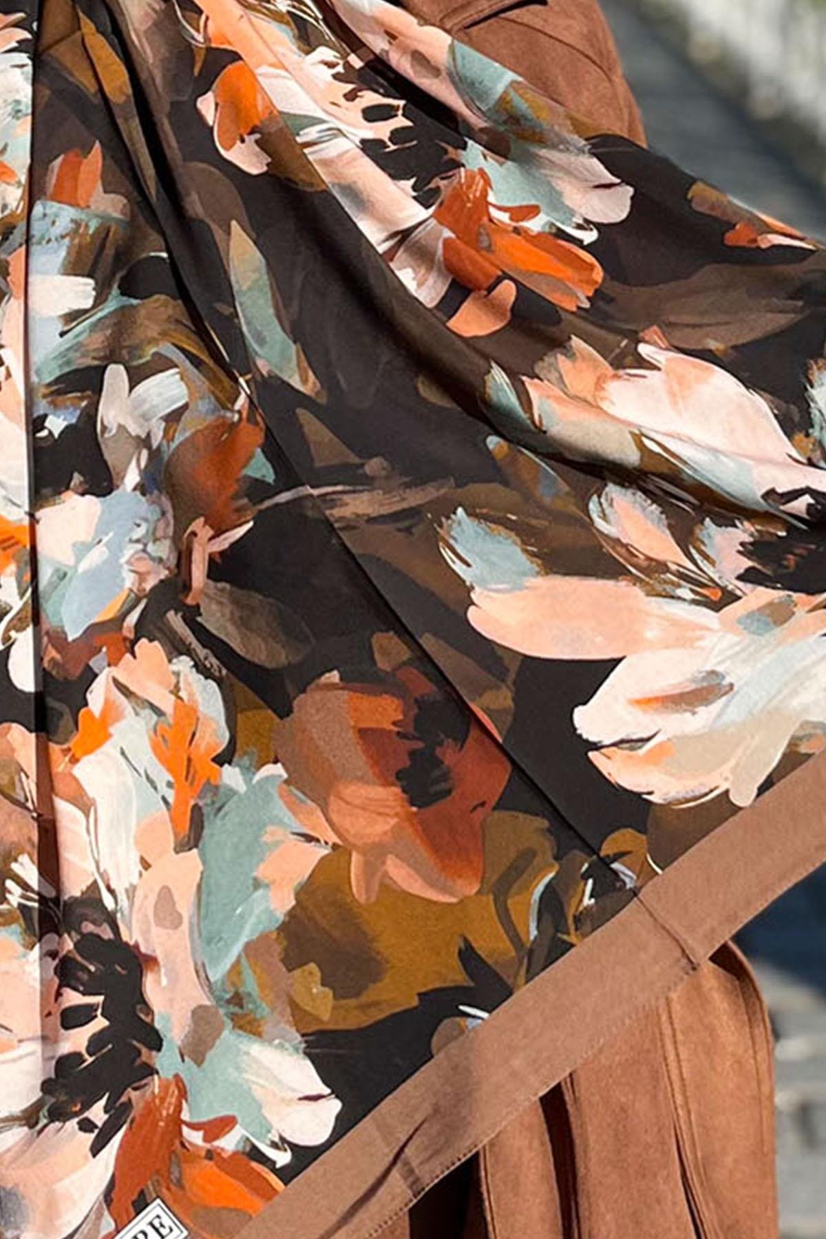 Evermore Fresh Şal - Armonia Desen - EM008-05 - Kahve Tonları