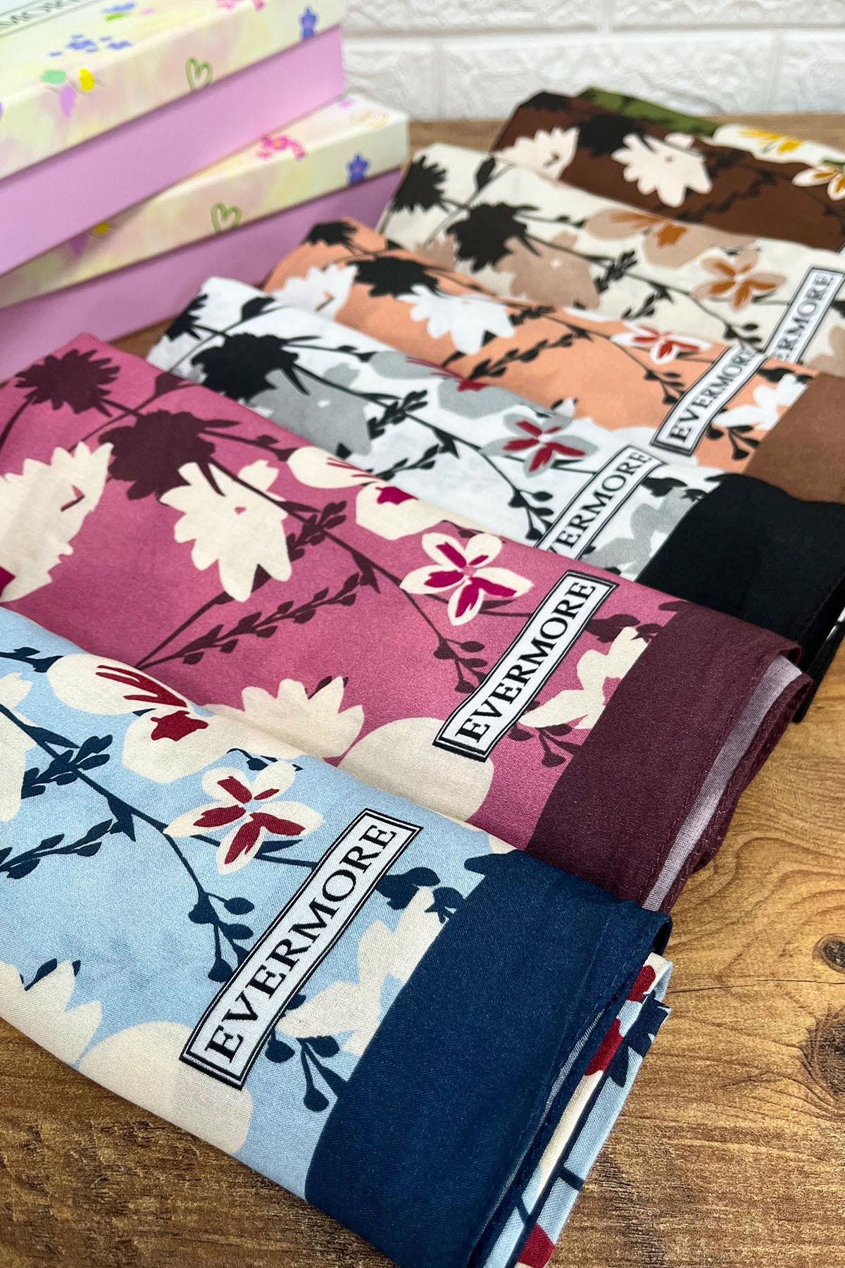 Evermore Fresh Şal - Bahar Desen - EM001-05 - Kahve