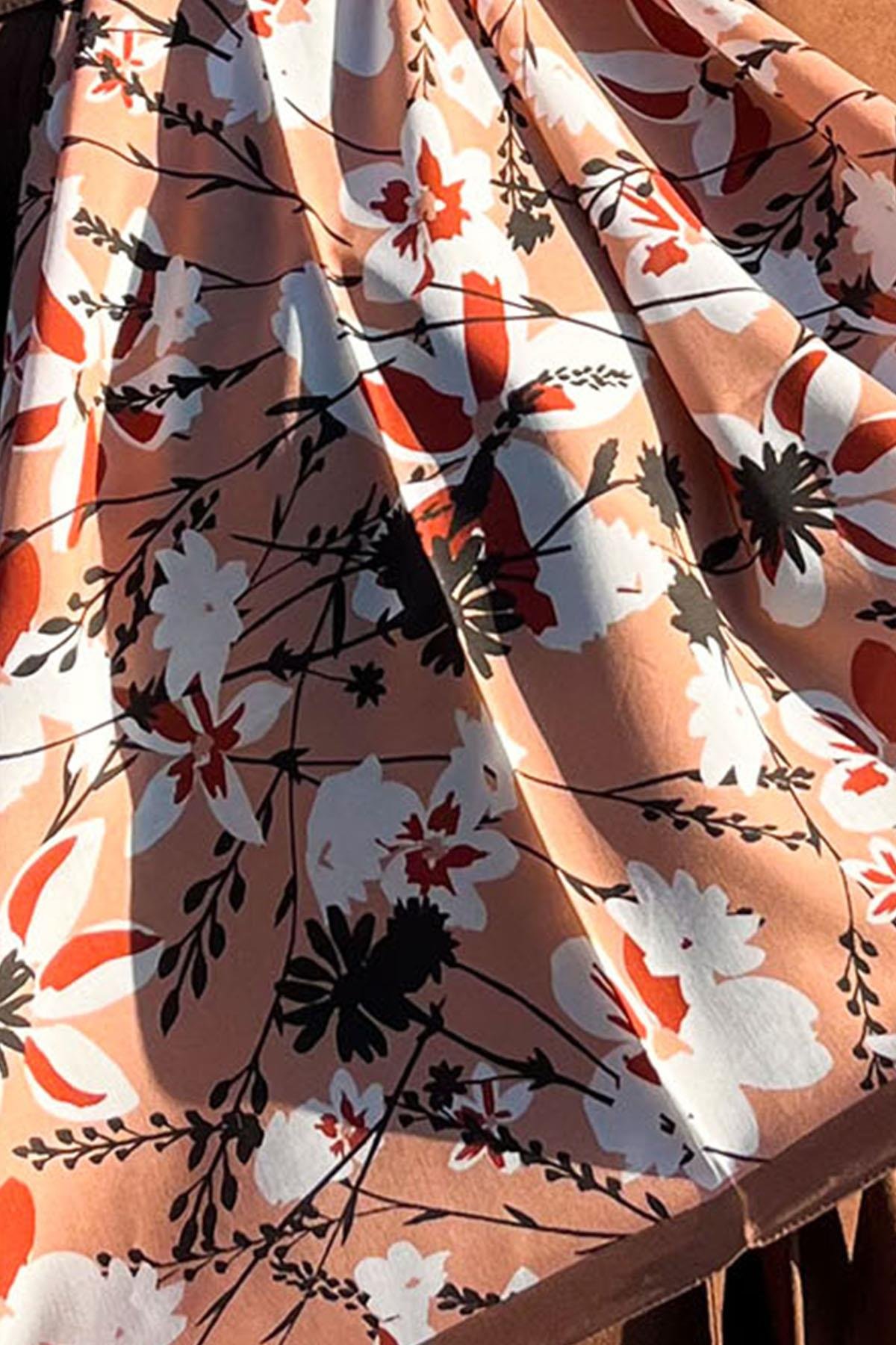 Evermore Fresh Şal - Bahar Desen - EM001-14 - Şeftali