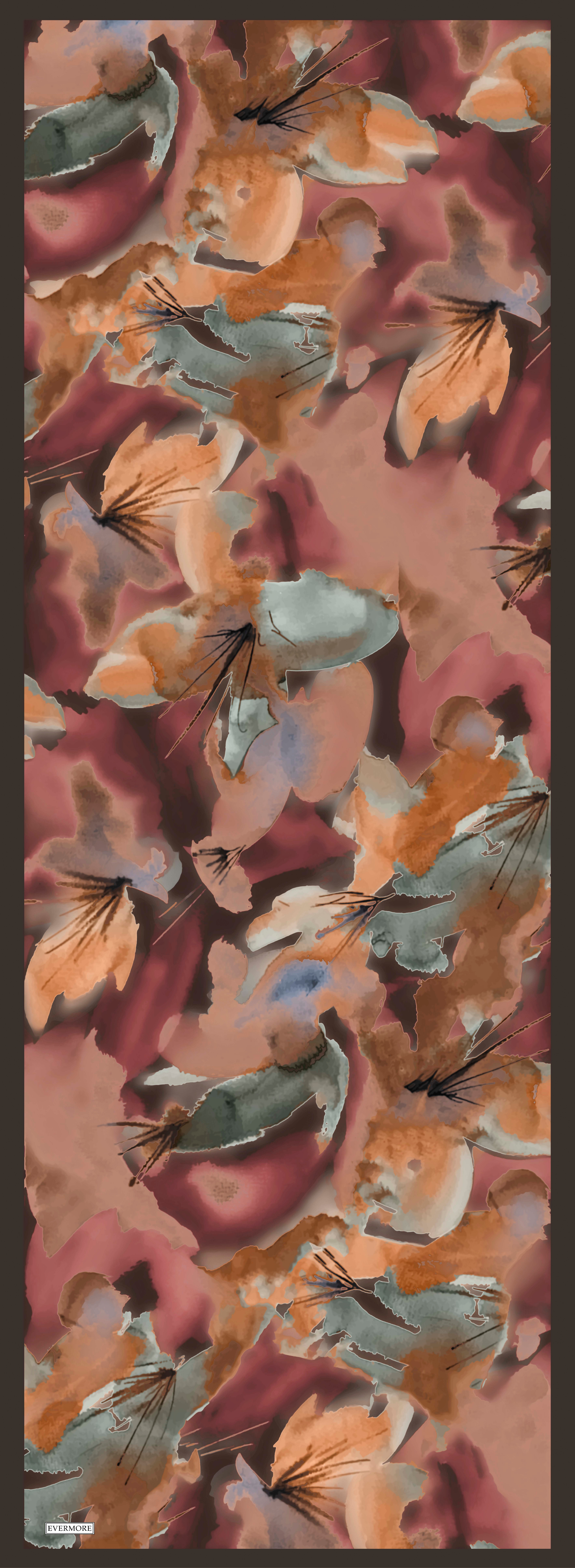 Evermore Fresh Şal - Hayal Desen - EM002-06 - Bordo, Yeşil, Kahve Tonları