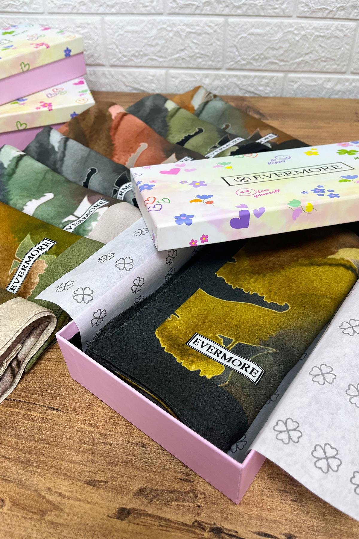 Evermore Fresh Şal - Hayal Desen - EM002-06 - Bordo, Yeşil, Kahve Tonları