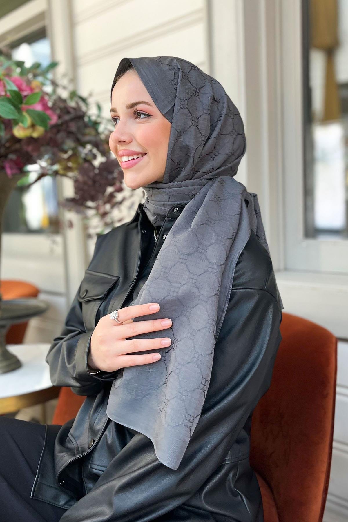 Evermore Yonca Şal - EV72 - Koyu Gri