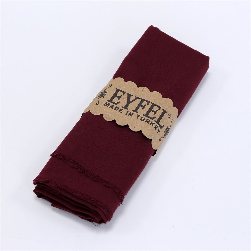 Eyfel %100 Pamuk Şal - Bordo