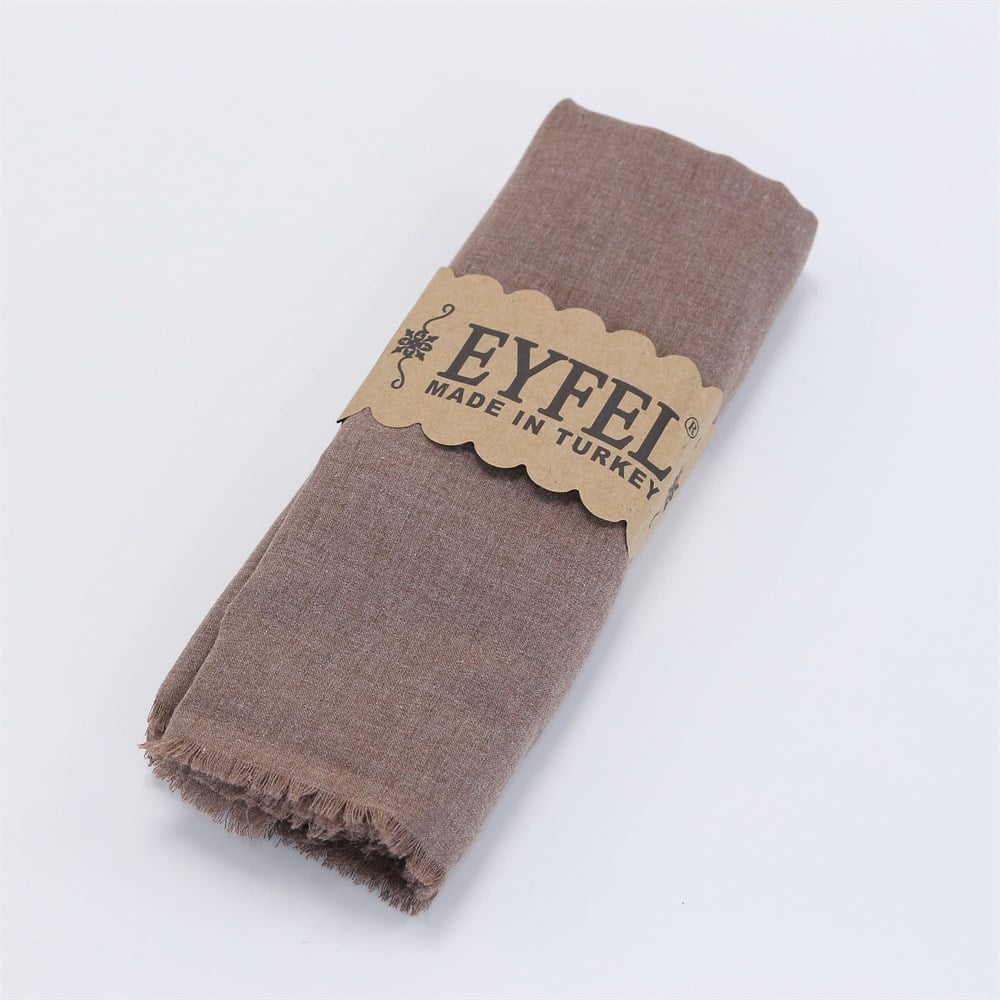 Eyfel %100 Pamuk Şal - Kahve