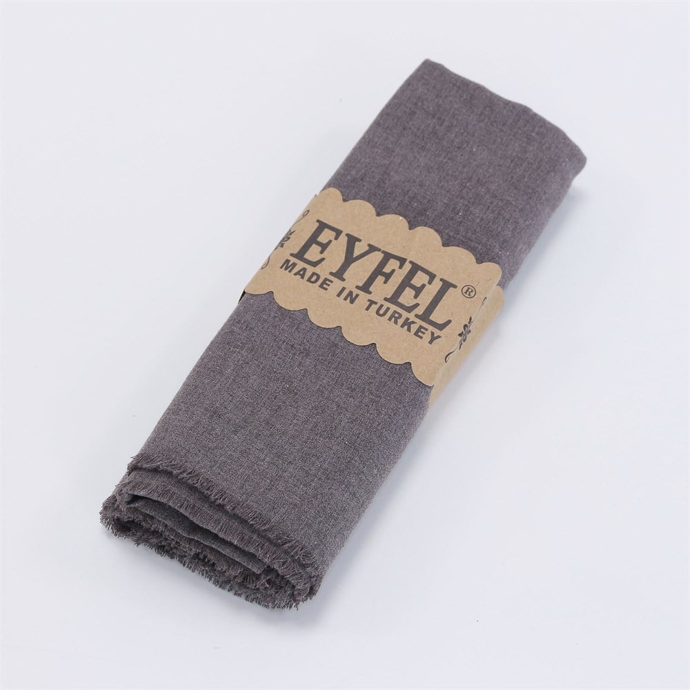Eyfel %100 Pamuk Şal - Küllü Kahve