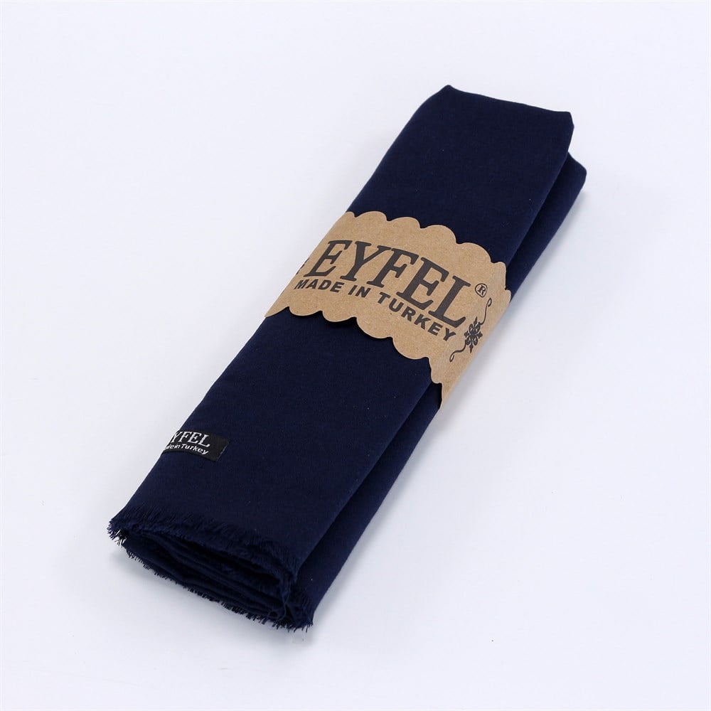 Eyfel %100 Pamuk Şal - Lacivert
