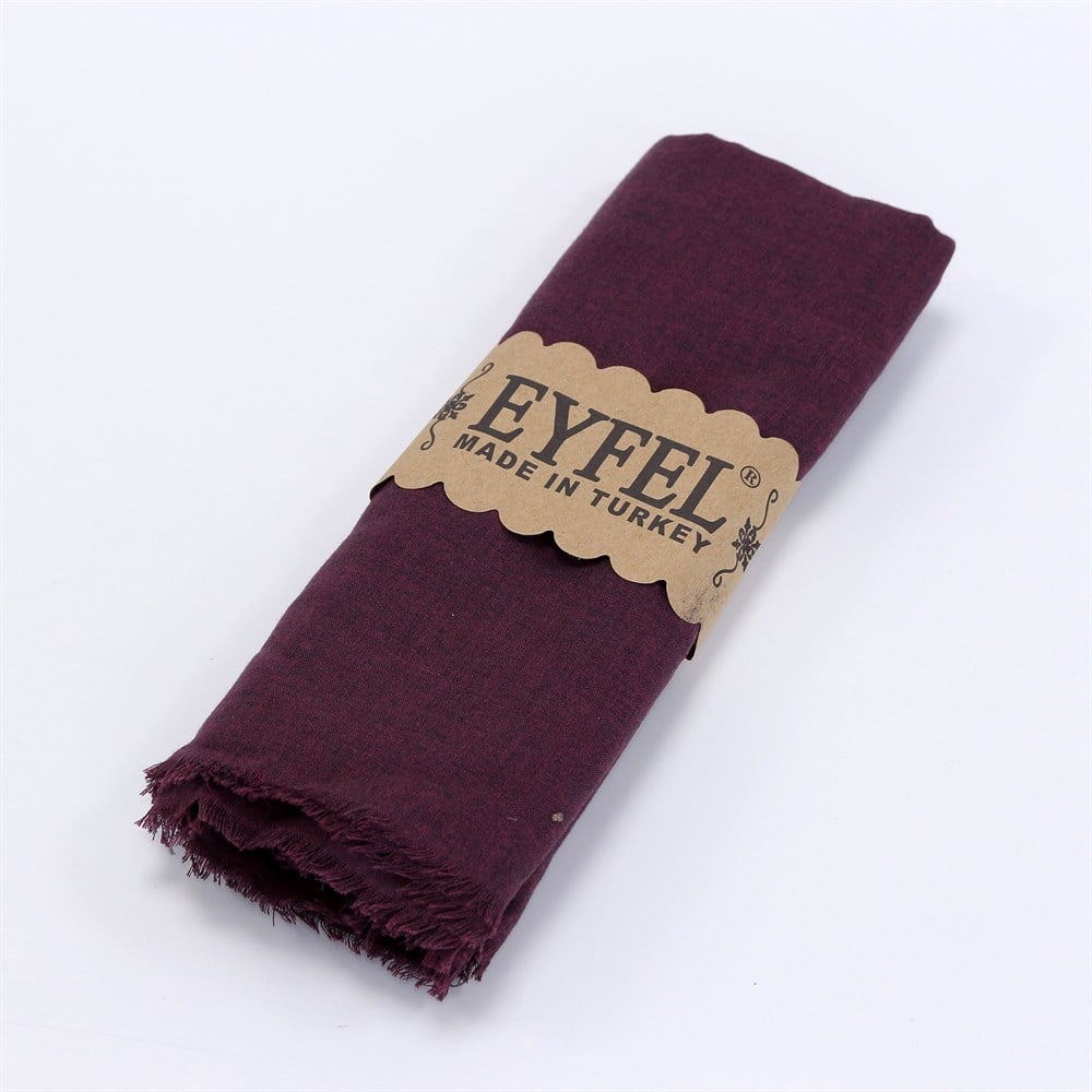 Eyfel %100 Pamuk Şal - Mürdüm