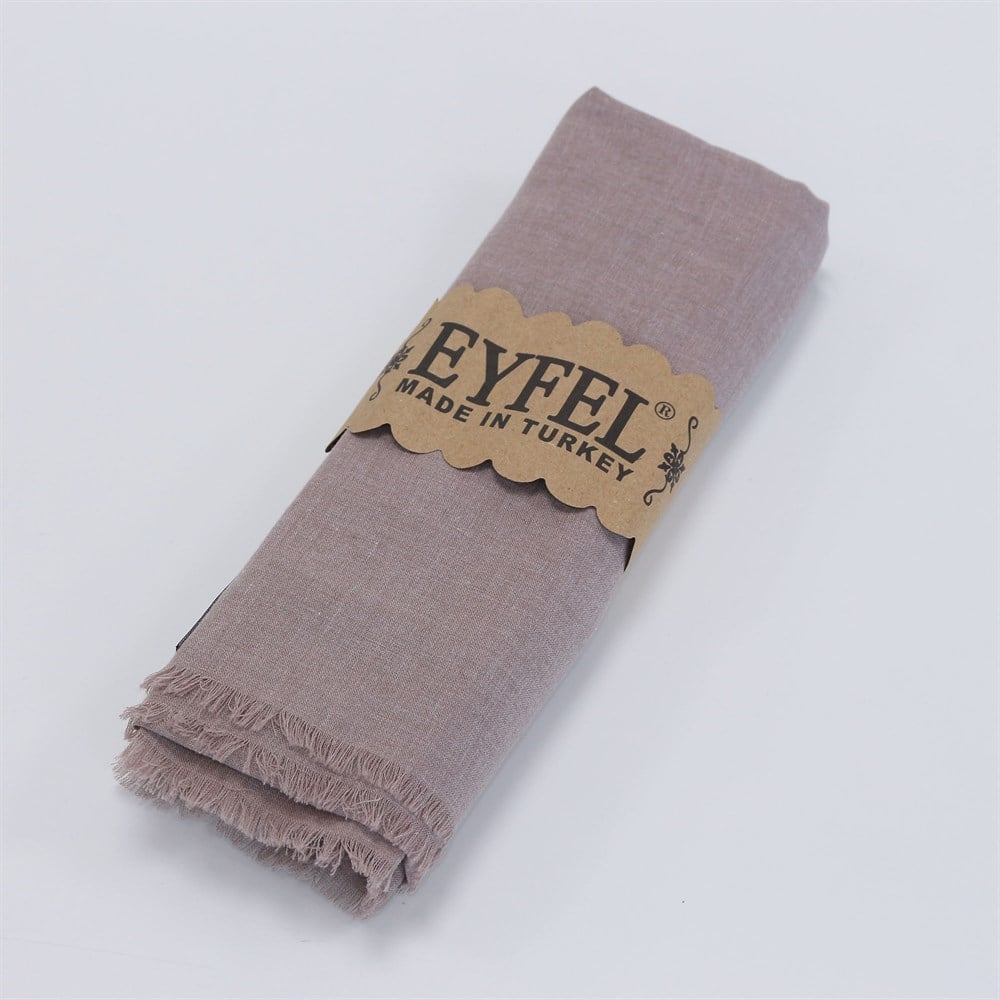 Eyfel %100 Pamuk Şal - Vizon Gri
