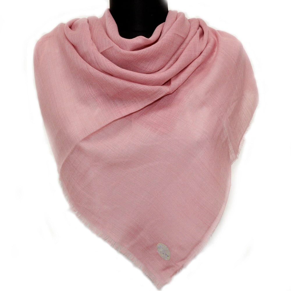 Eyfel Düz Renk Flamlı Eşarp - 19 Pembe