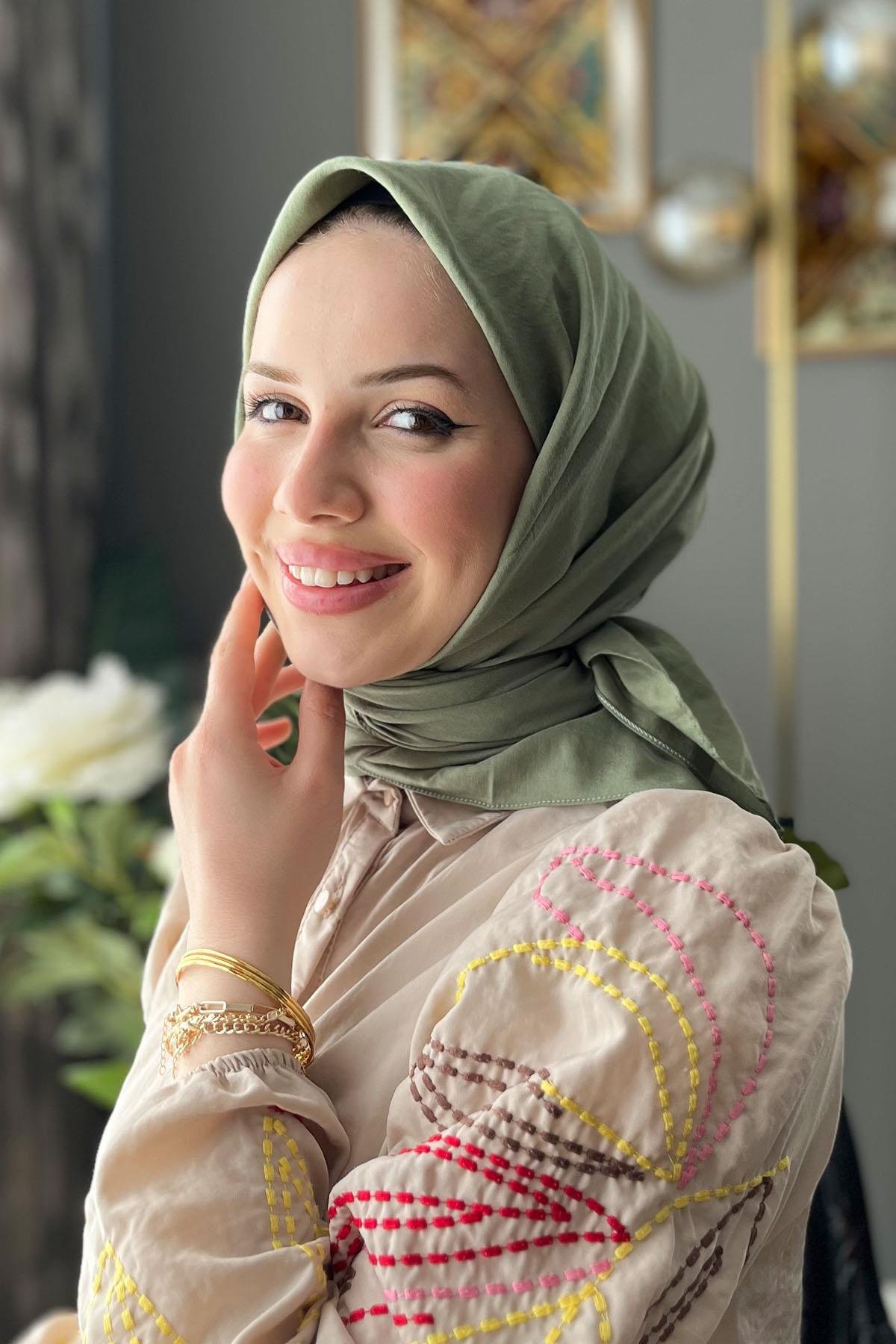 Harem Scarf, Pamuk Jazz Eşarp - HAE01 - Çağla