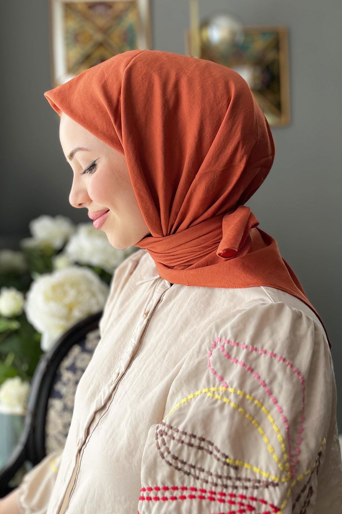 Harem Scarf, Pamuk Jazz Eşarp - HAE01 - Kiremit