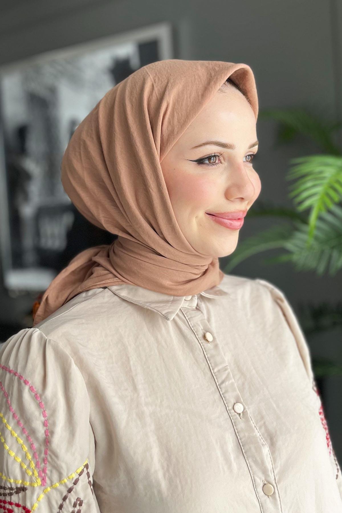 Harem Scarf, Pamuk Jazz Eşarp - HAE01 - Şeftali