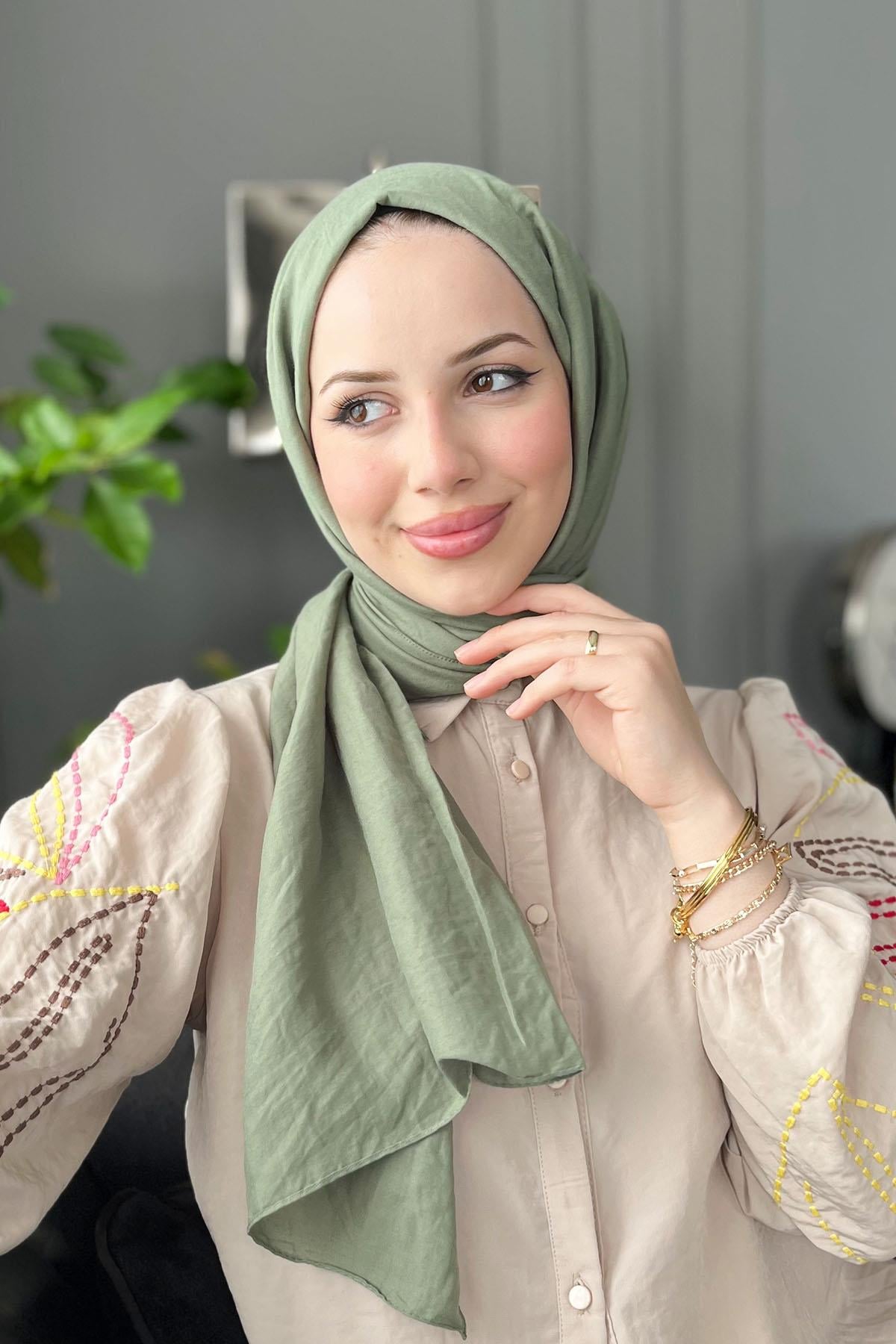 Harem Scarf, Pamuk Jazz Şal - HASAL07- Çağla