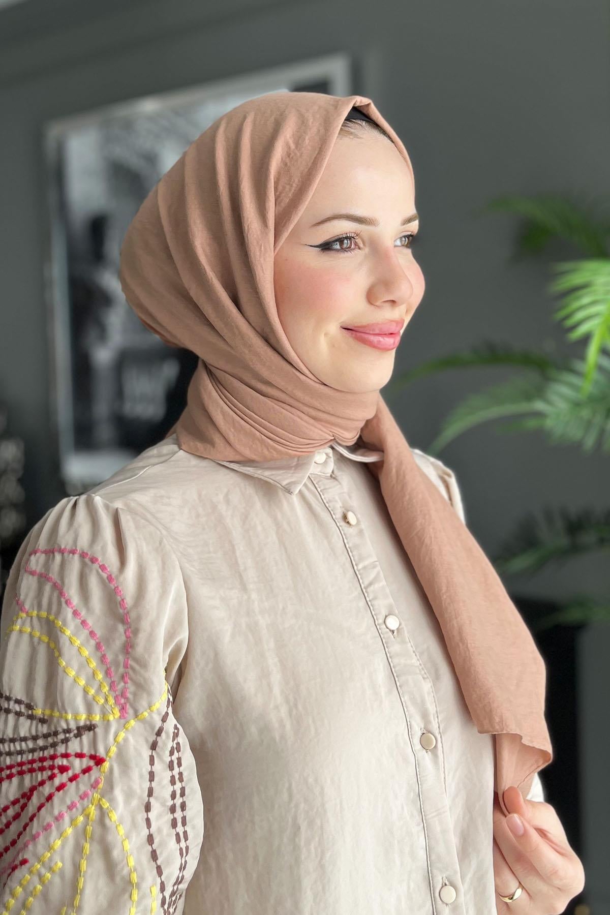 Harem Scarf, Pamuk Jazz Şal - HASAL12- Şeftali