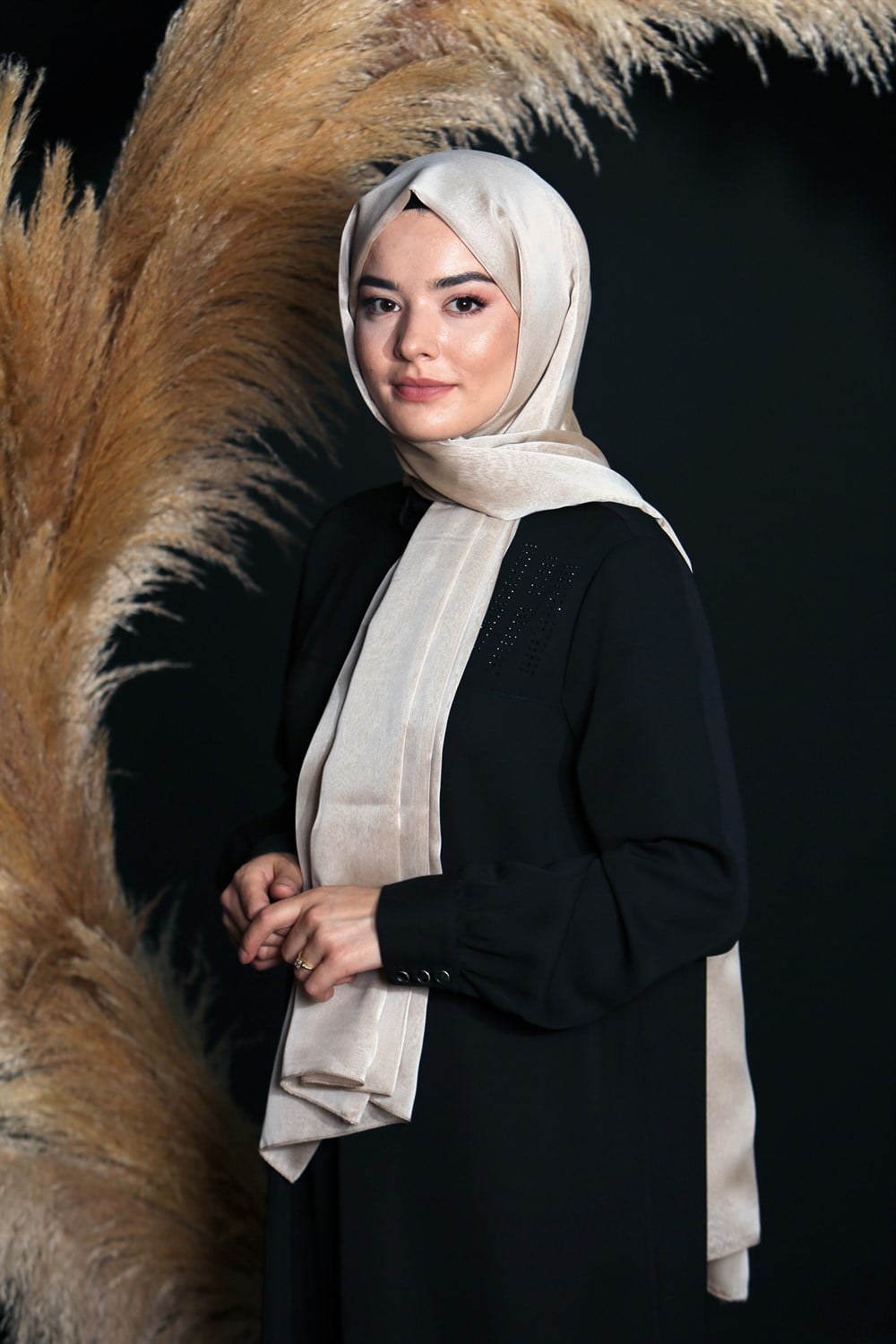 İpek Sultan Janjanlı Şifon Şal - 06 - Kum Beji