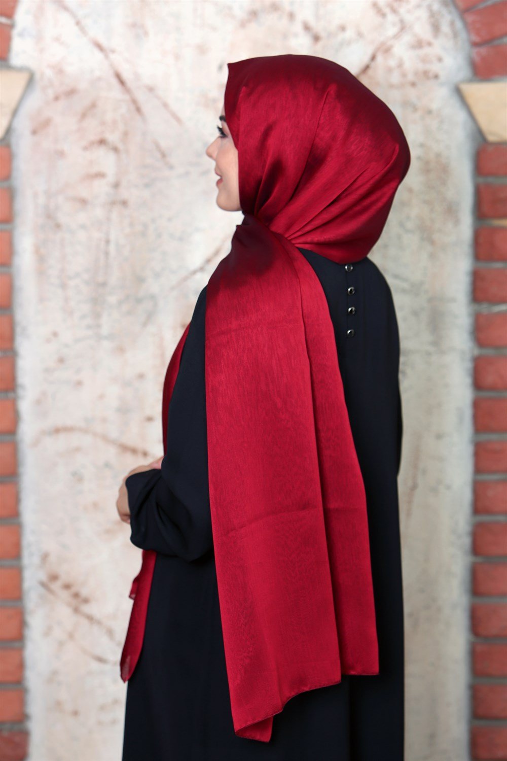 İpek Sultan Janjanlı Şifon Şal - 35 - Bordo