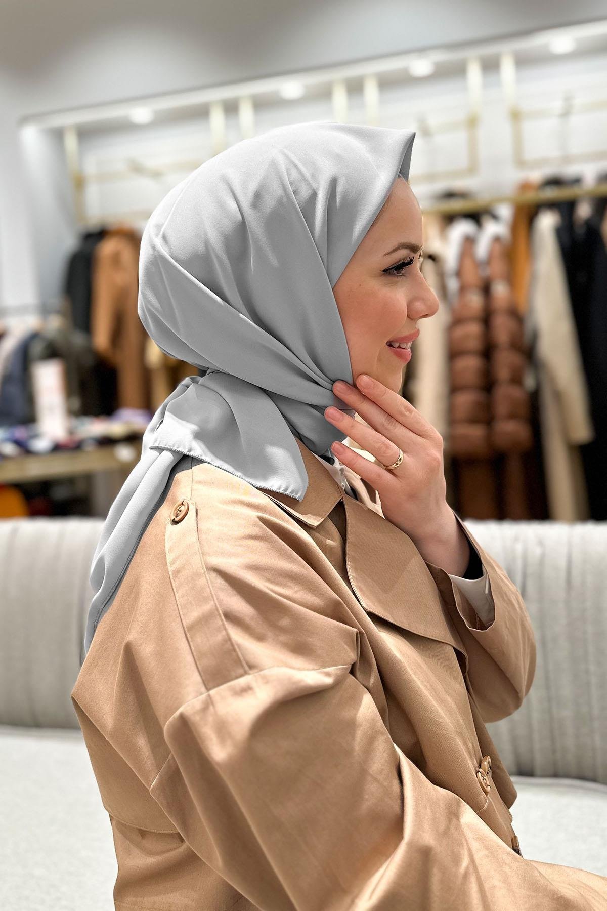 İpek Sultan Medine İpeği Eşarp - 07 Gri