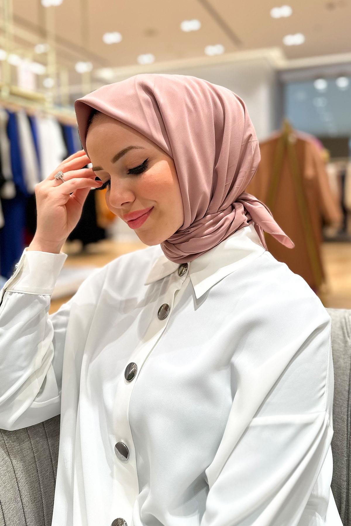 İpek Sultan Medine İpeği Eşarp - 42 Koyu Pudra