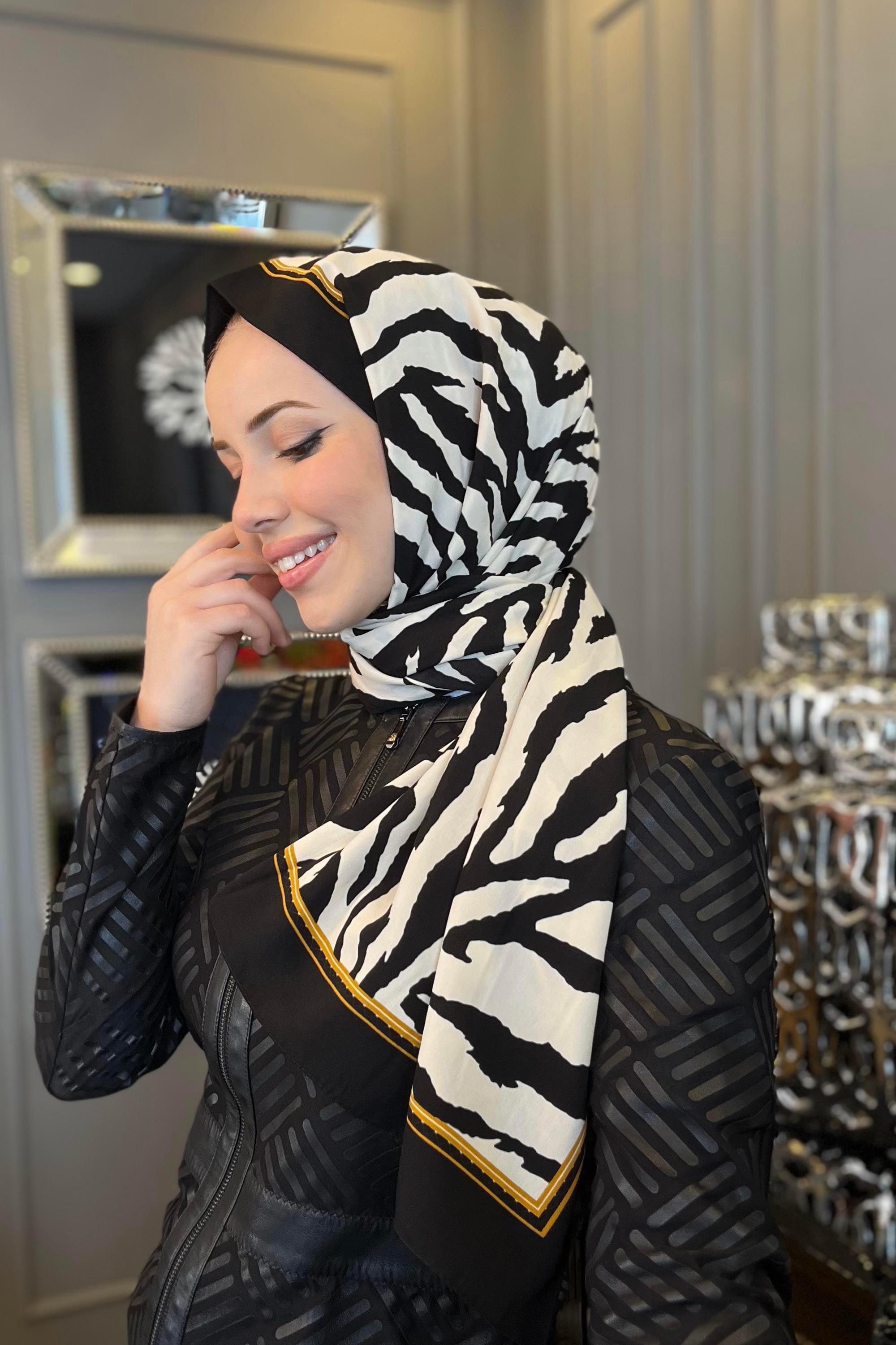 İpek Sultan Medine İpeği Şal Zebra Desen - 2001-460